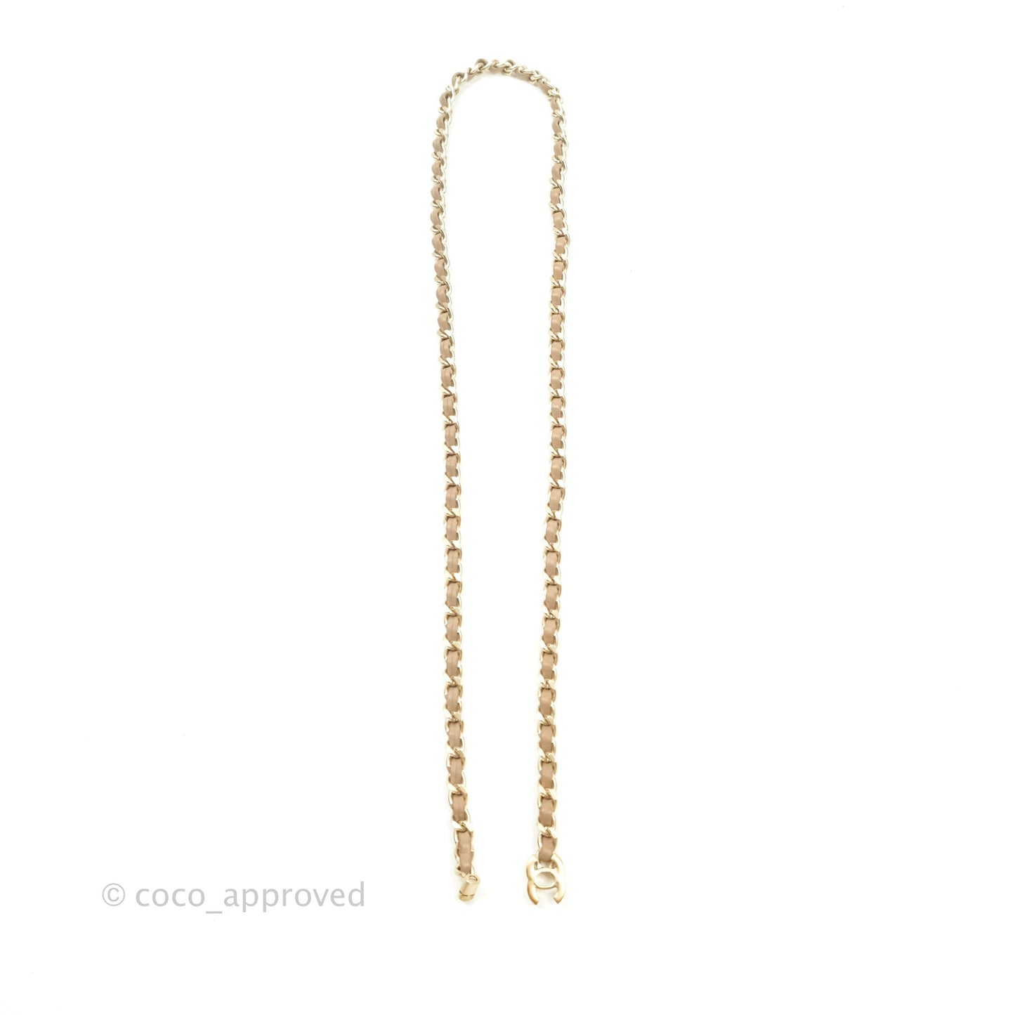 Chanel CC Turn lock Ash Brown Lambskin Matte Gold Tone Chain Choker 12P