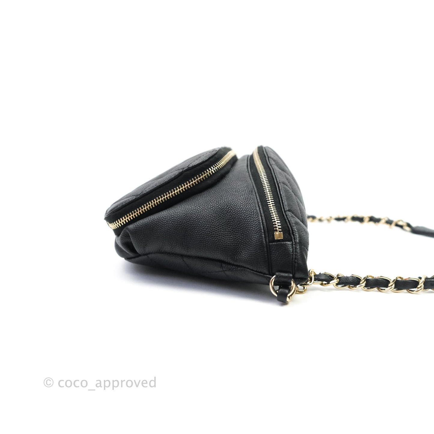 Chanel Quilted Business Affinity Waist Belt Bag Black Caviar Gold Hardware