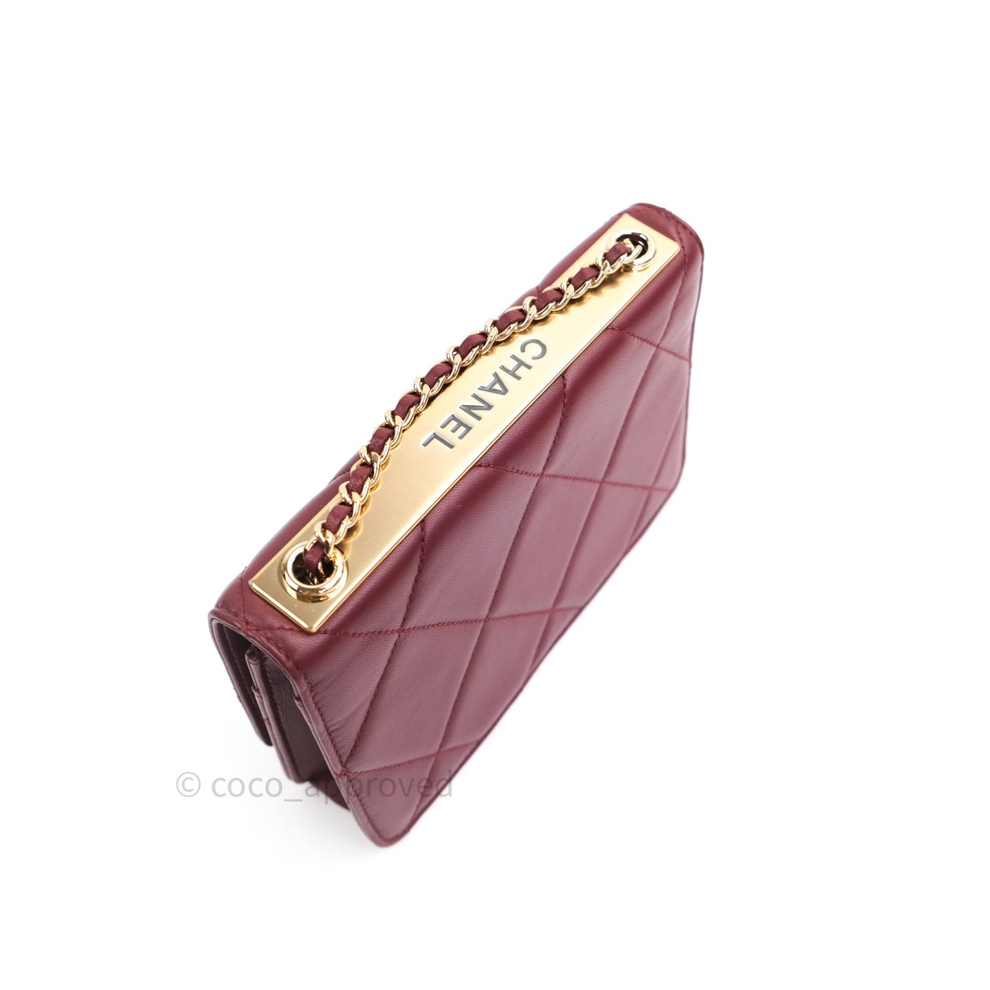 Chanel Trendy CC WOC Wallet on Chain Burgundy Lambskin Gold Hardware
