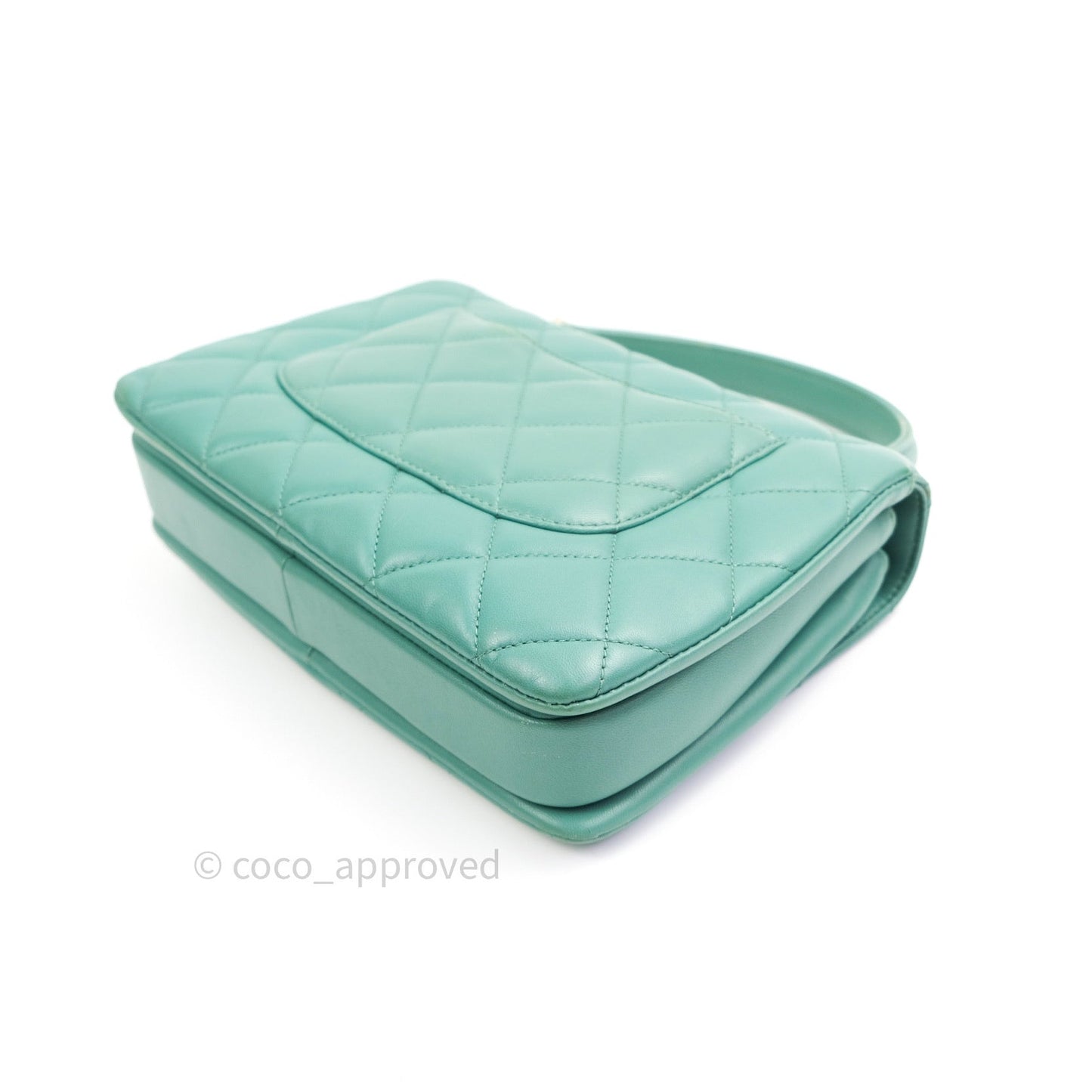 Chanel Lambskin Quilted Small Trendy CC Flap Handle Bag Light Green