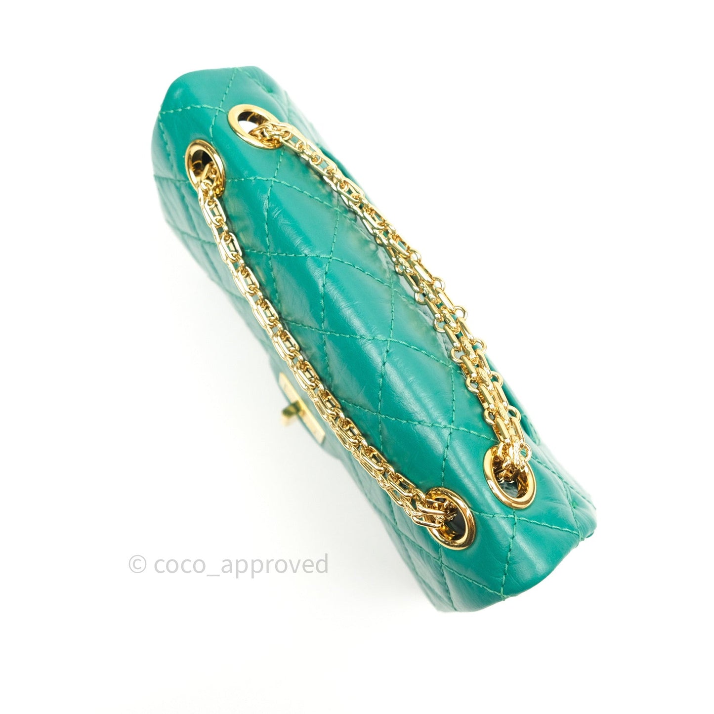 Chanel Mini Reissue 224 Green Aged Calfskin Gold Hardware