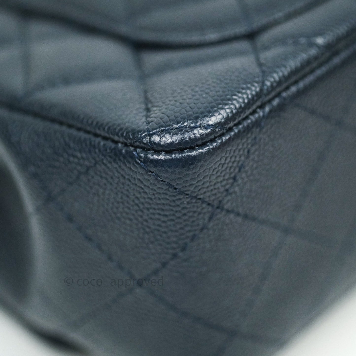 Chanel Quilted Mini Rectangular Navy Caviar Silver Hardware