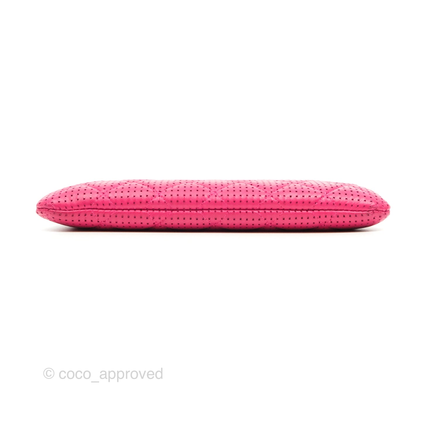 Chanel Quilted O Case Dark Pink Lambskin Gun Metal