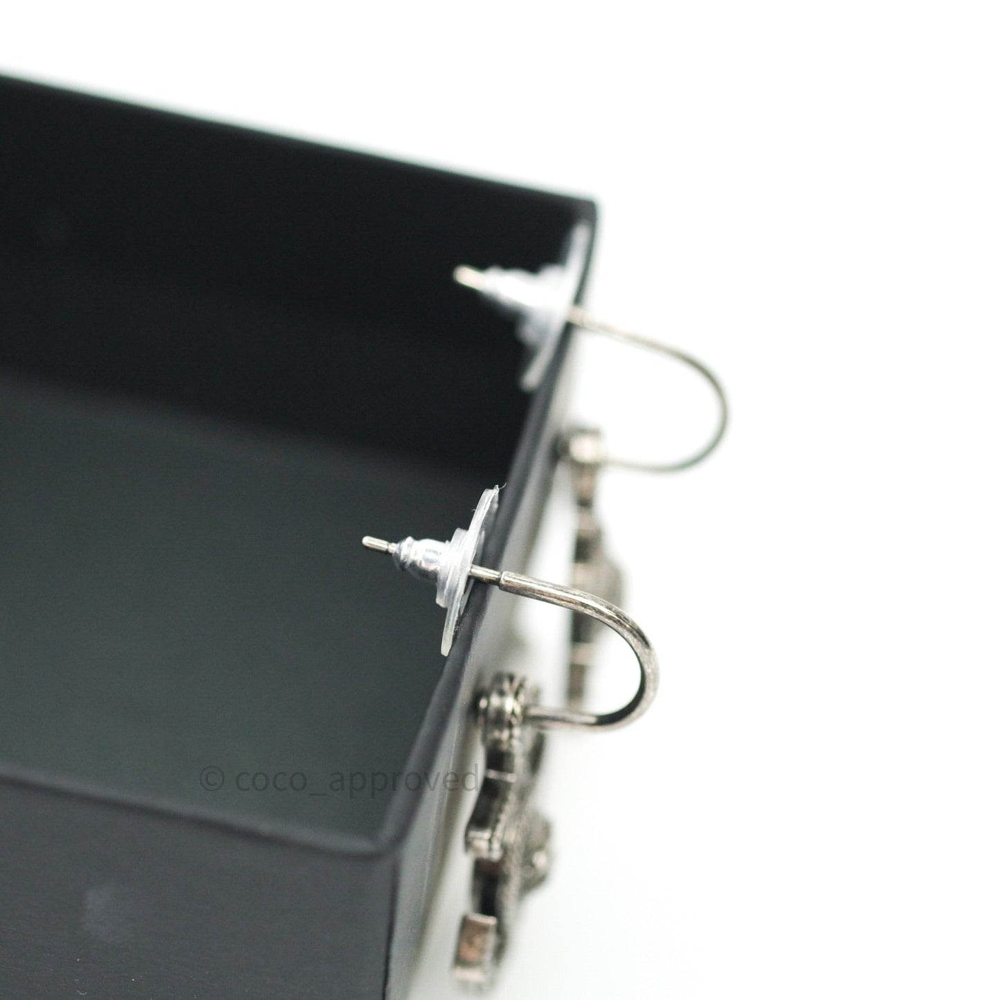 Chanel Anchor CC Earrings Ruthenium