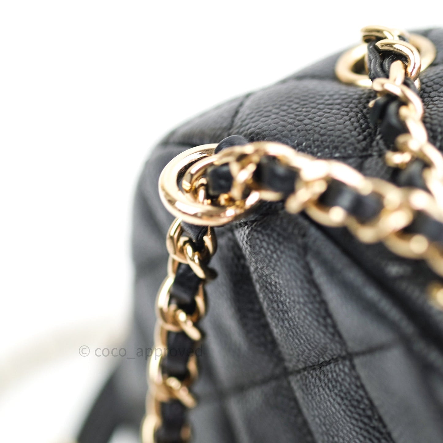 Chanel Quilted Small CC Day Backpack Black Caviar Light Gold Hardware