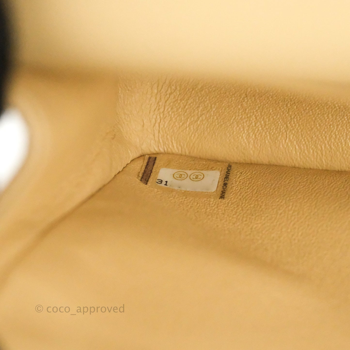 Chanel Classic M/L Medium Flap Quilted Beige Caviar Gold Hardware