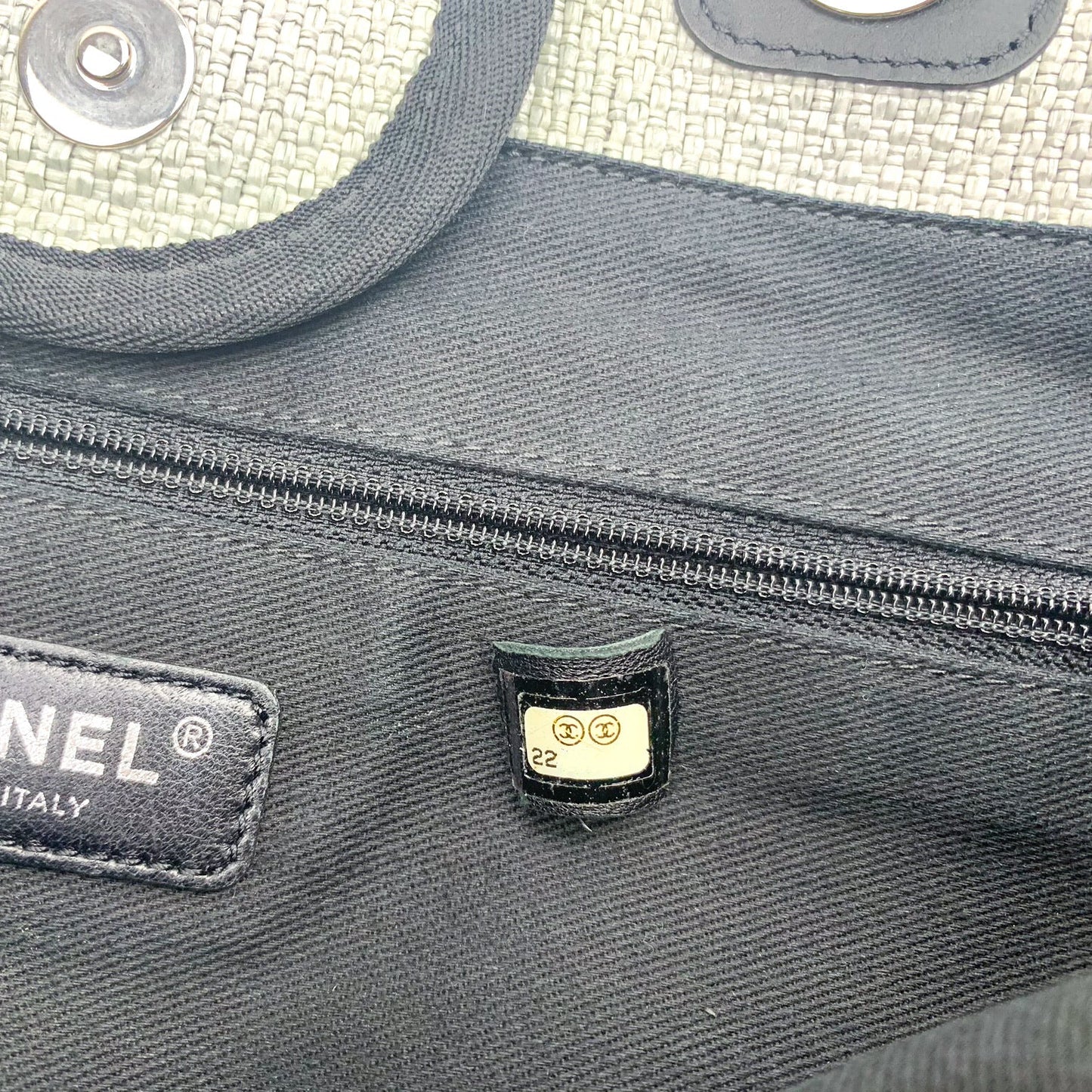 Chanel Canvas Large Deauville Tote Light Grey