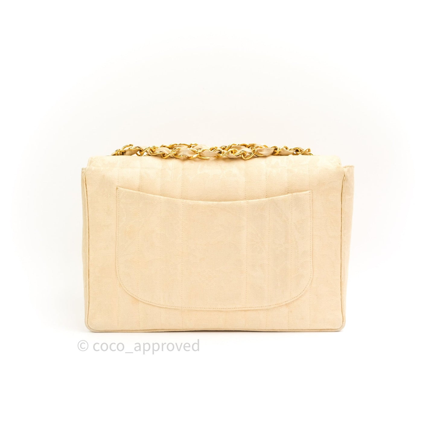 Chanel Vintage XL Jumbo Single Flap Gold Silk 24K Gold Hardware