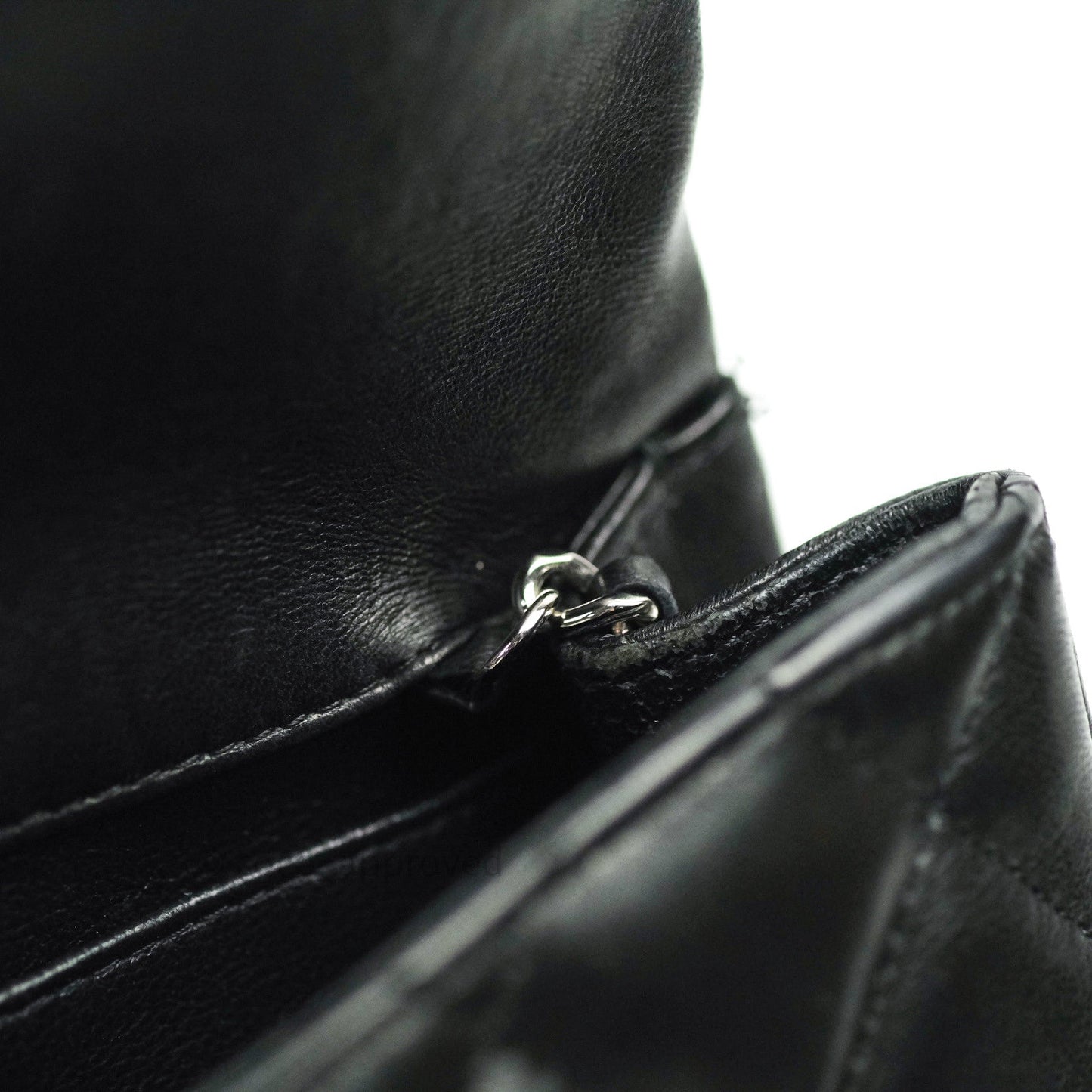 Chanel Quilted Clutch with Chain Black Lambskin Silver Hardware