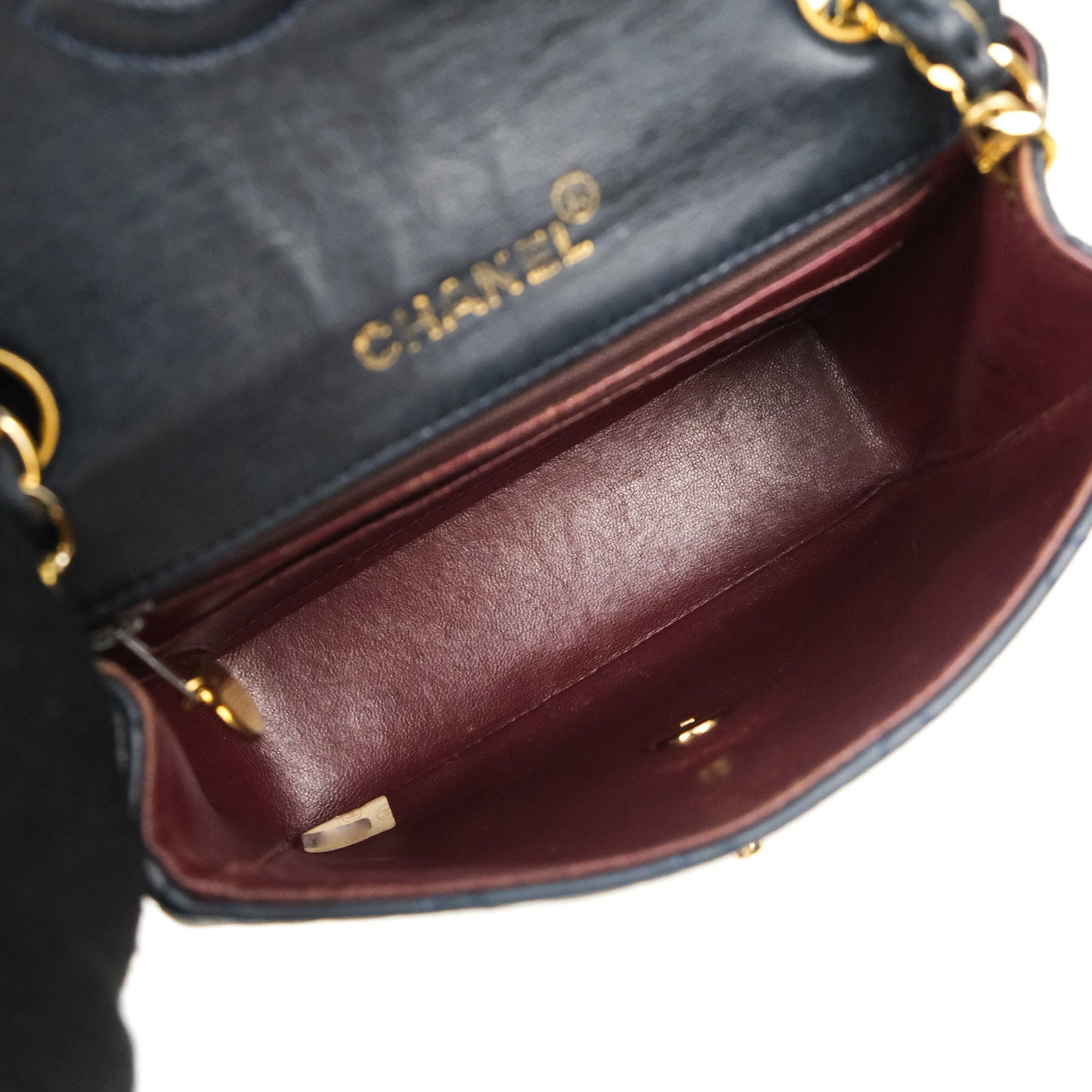 Chanel Vintage Mini Square Navy Lambskin 24K Gold Hardware