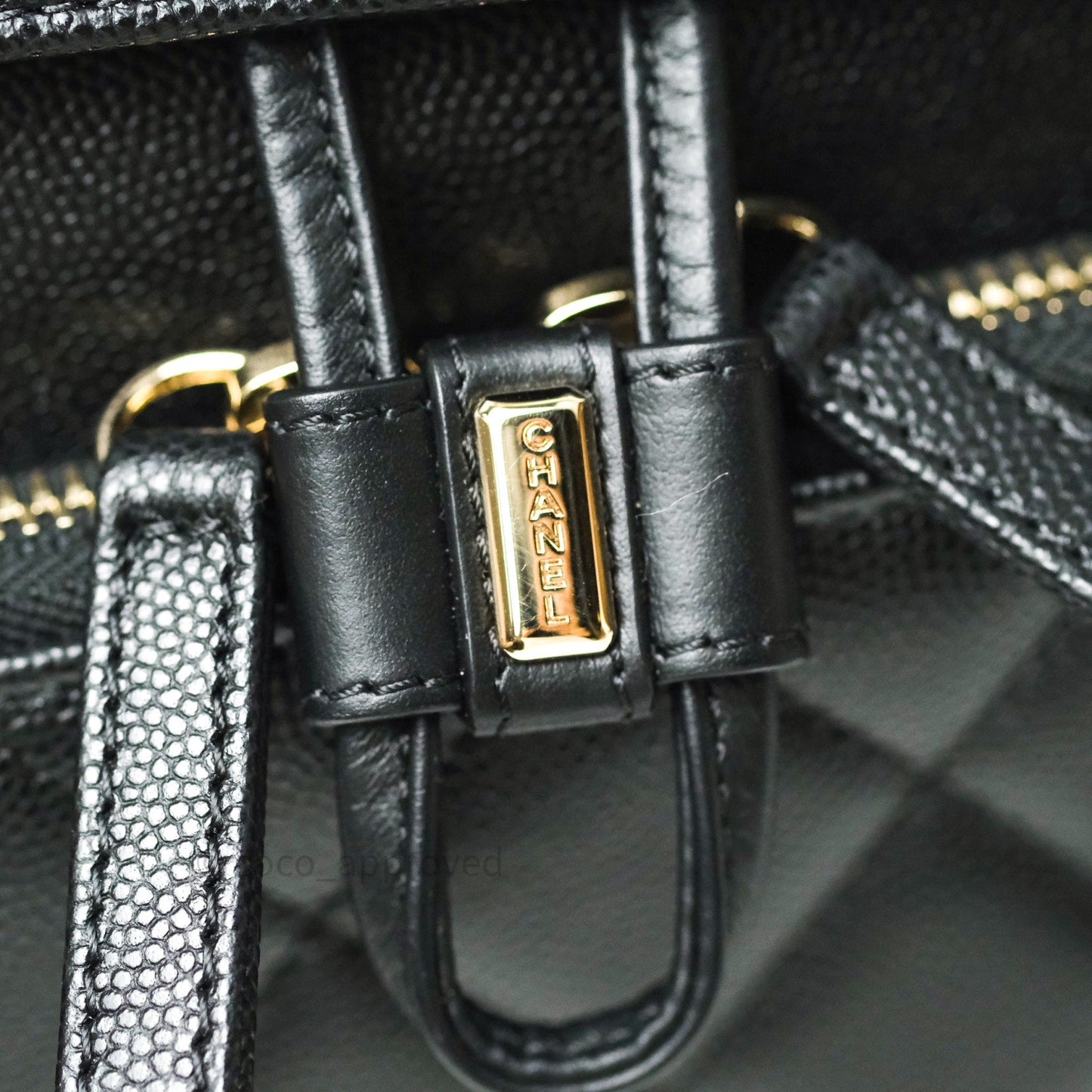 Chanel Quilted Business Affinity Backpack Black Caviar Light Gold Hardware