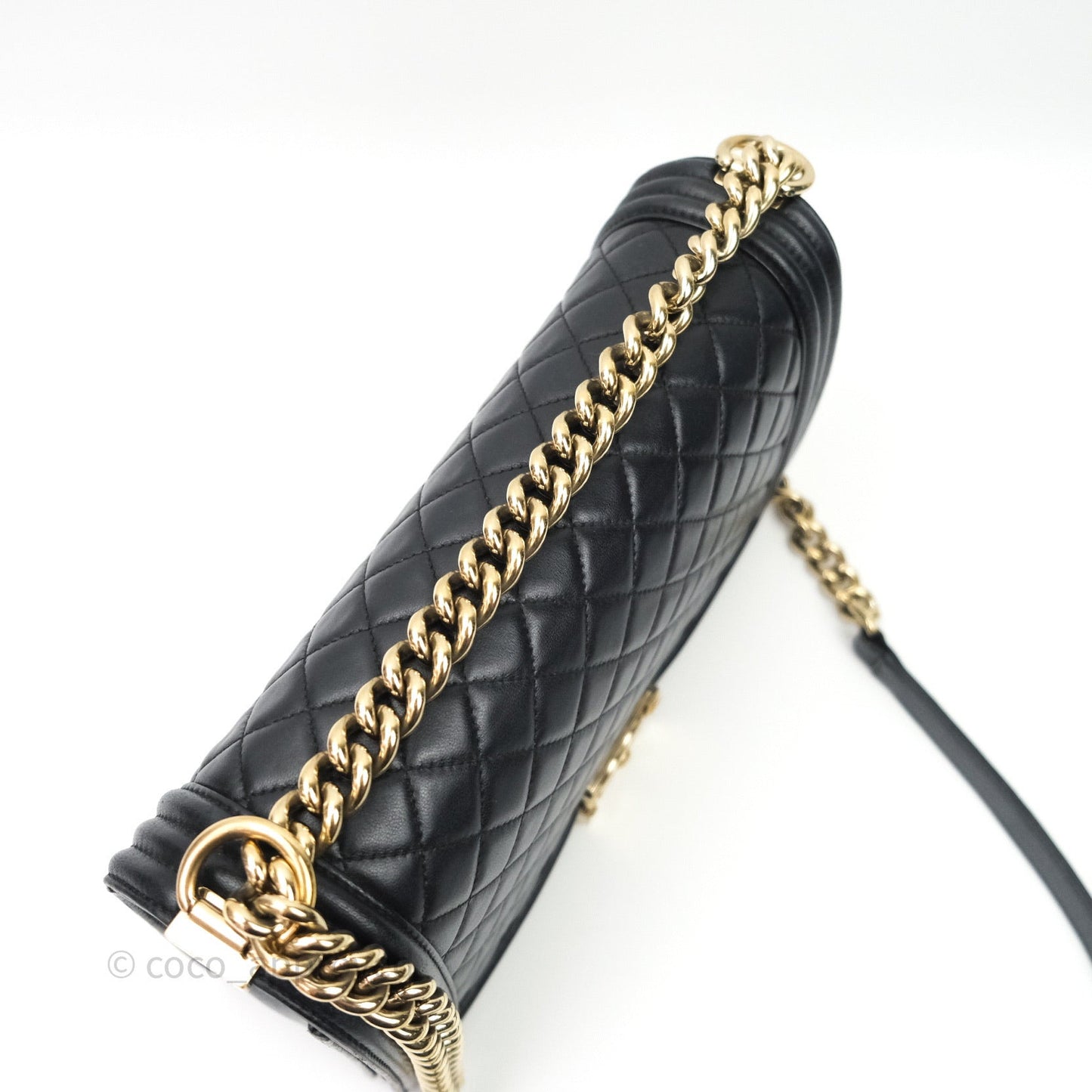 Chanel Quilted Boy New Medium Black Lambskin Gold Hardware