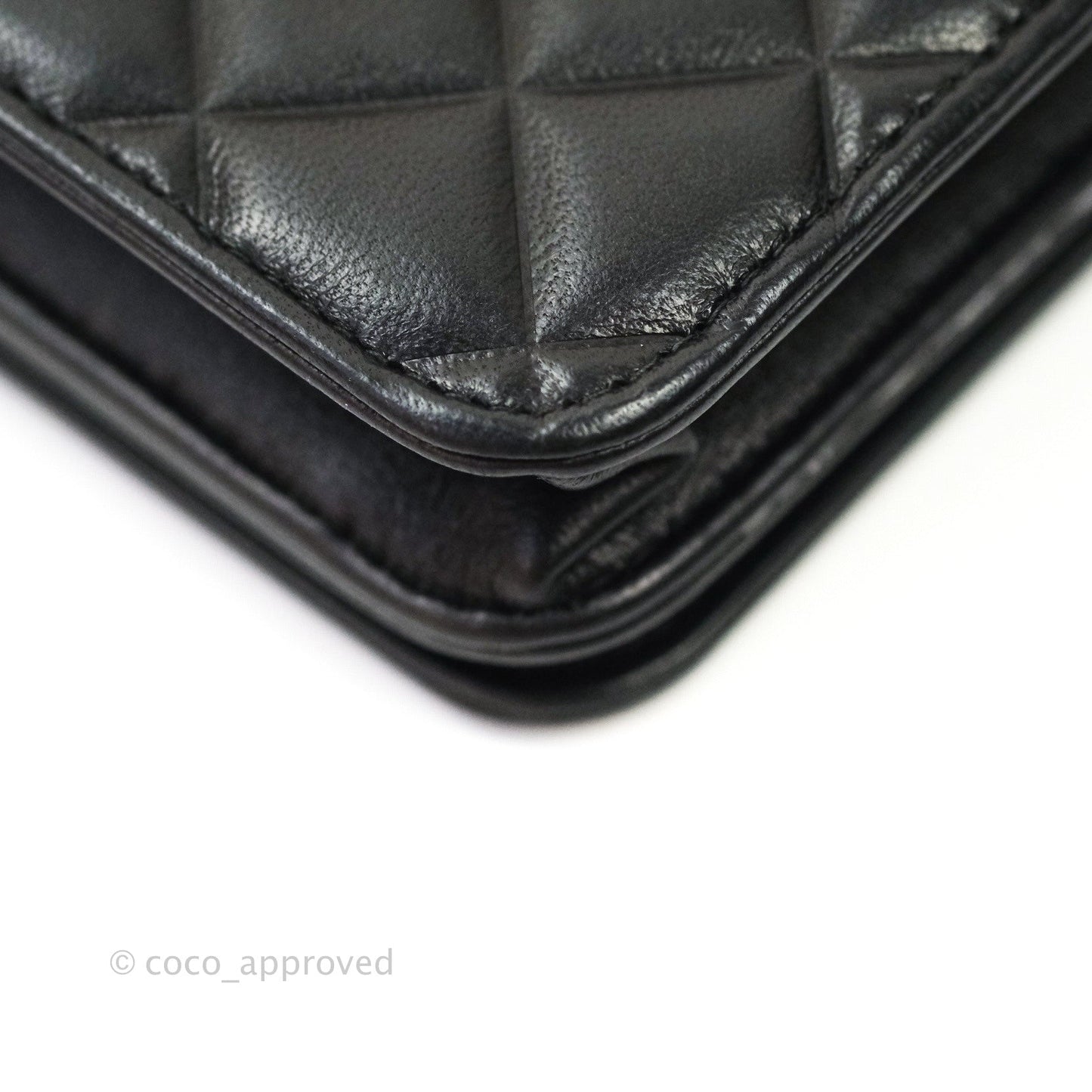 Chanel Quilted Wallet on Chain WOC Black Calfskin Gold Hardware