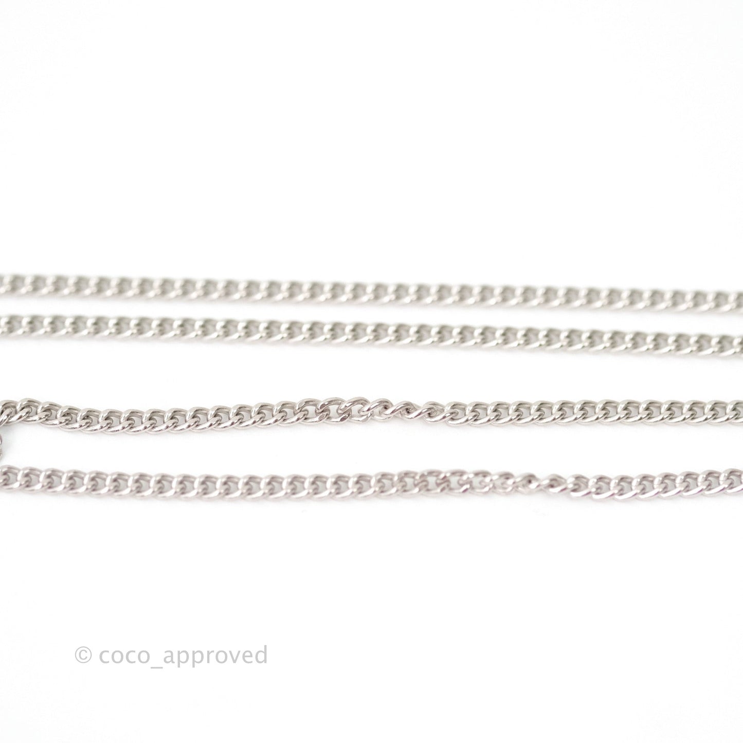 Chanel Enamel CC Necklace Silver Pink