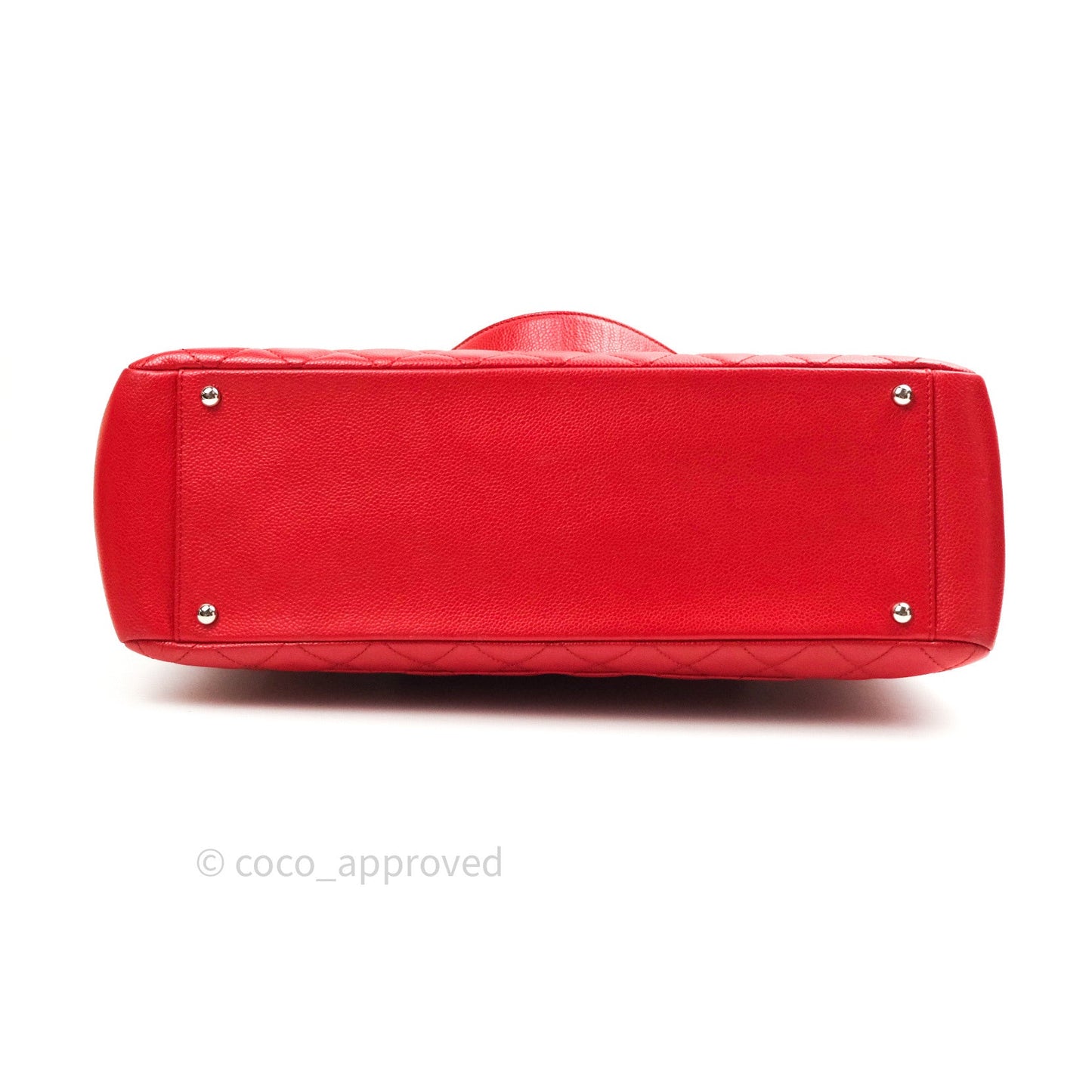 Chanel XL Grand Shopping Tote GST Red Caviar Silver Hardware
