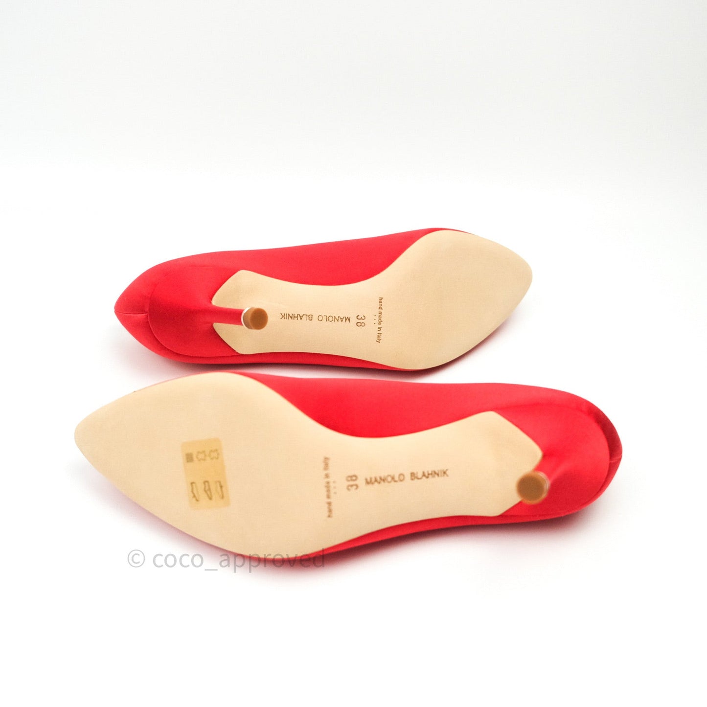 Manolo Blahnik Satin Hangisi Bred Satin Red 70 Pumps 38
