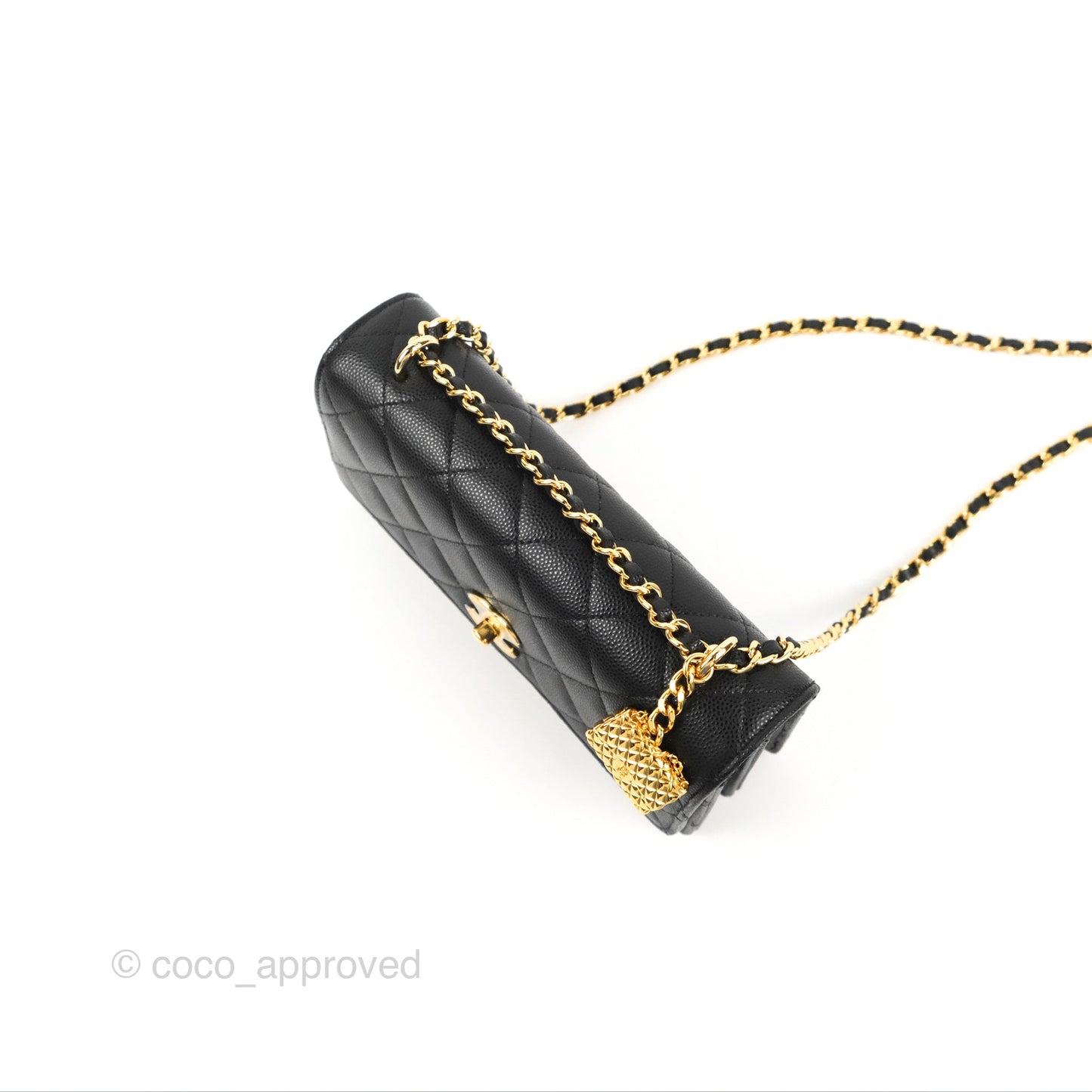 Chanel WOC Bag Charm Black Caviar Gold Hardware