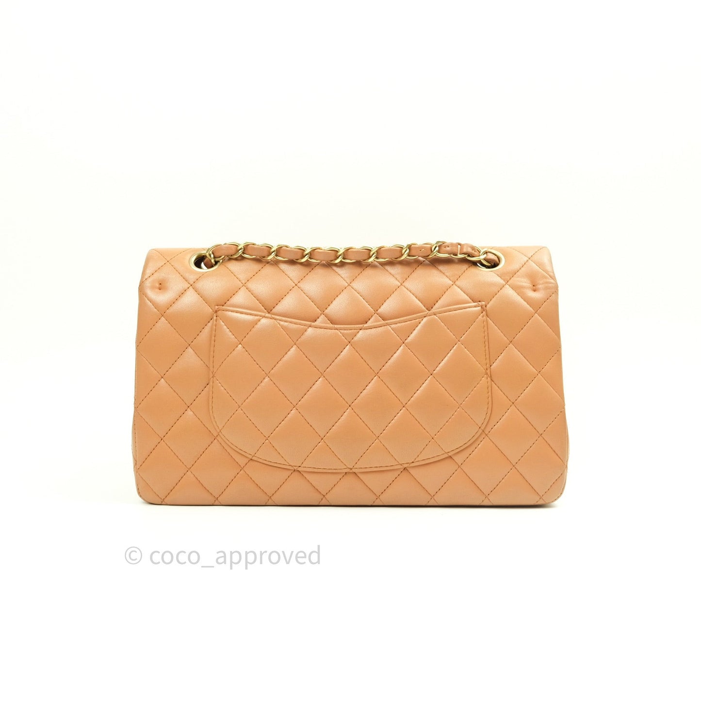 Chanel Classic M/L Beige Lambskin Gold Hardware