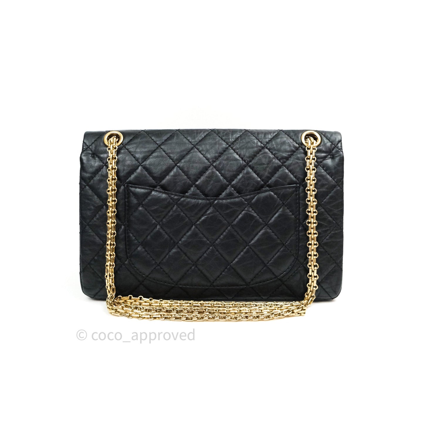 Chanel Reissue Quilted Aged Calfskin Black Gold Hardware 226