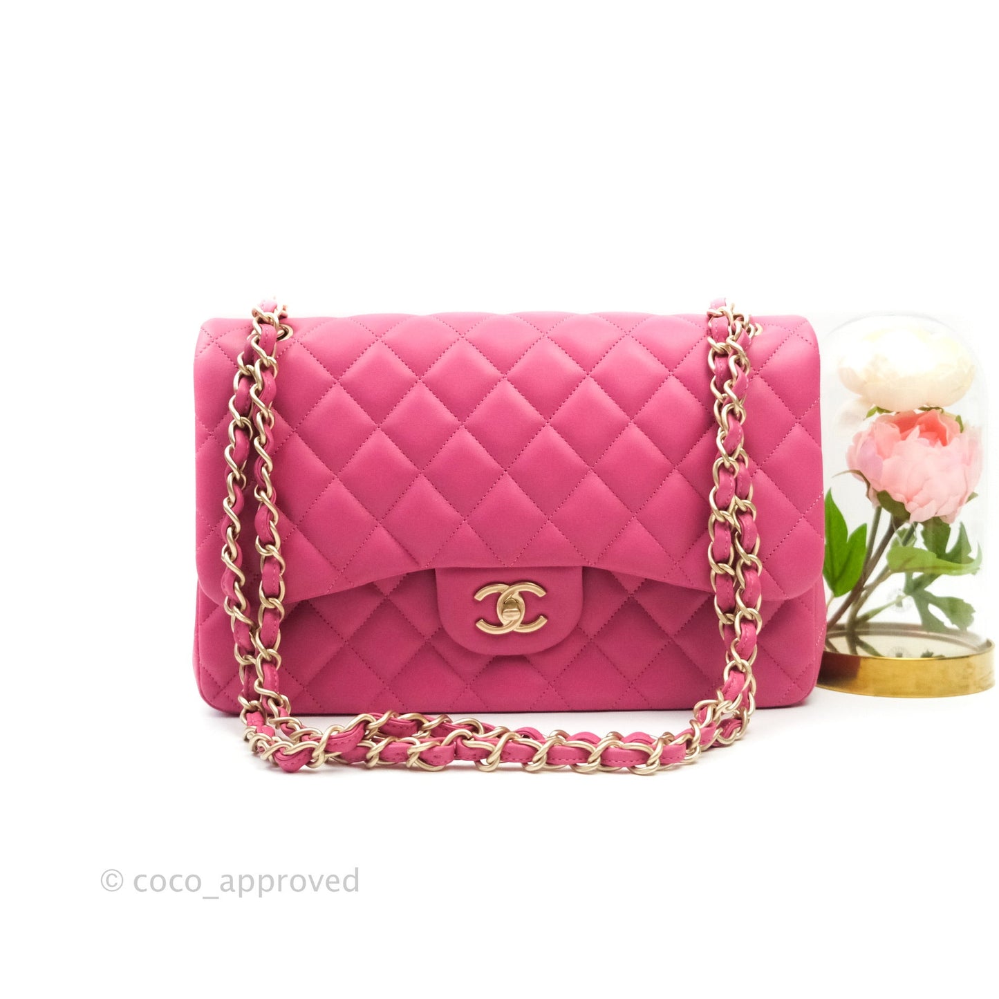 Chanel Jumbo Double Flap Pink Lambskin Gold Hardware⁣⁣