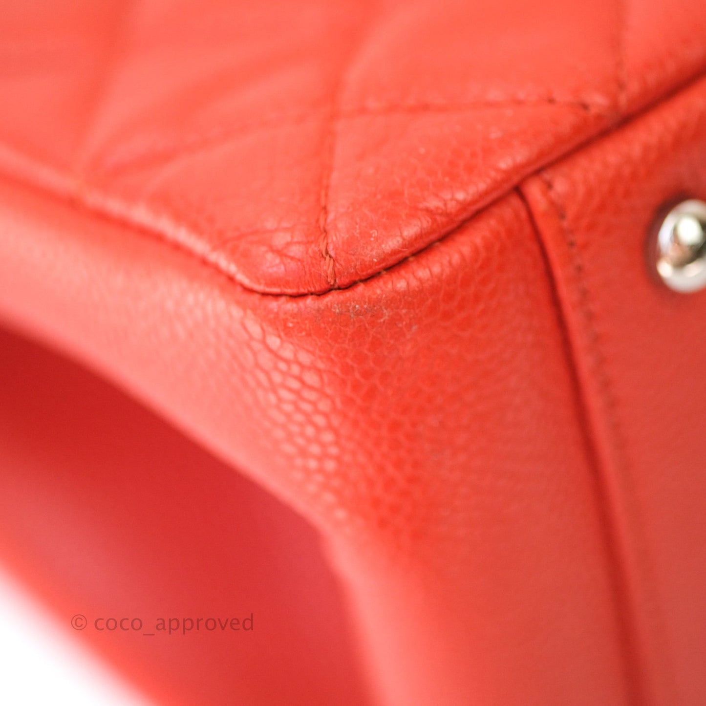 Chanel XL Grand Shopping Tote GST Red Caviar Silver Hardware