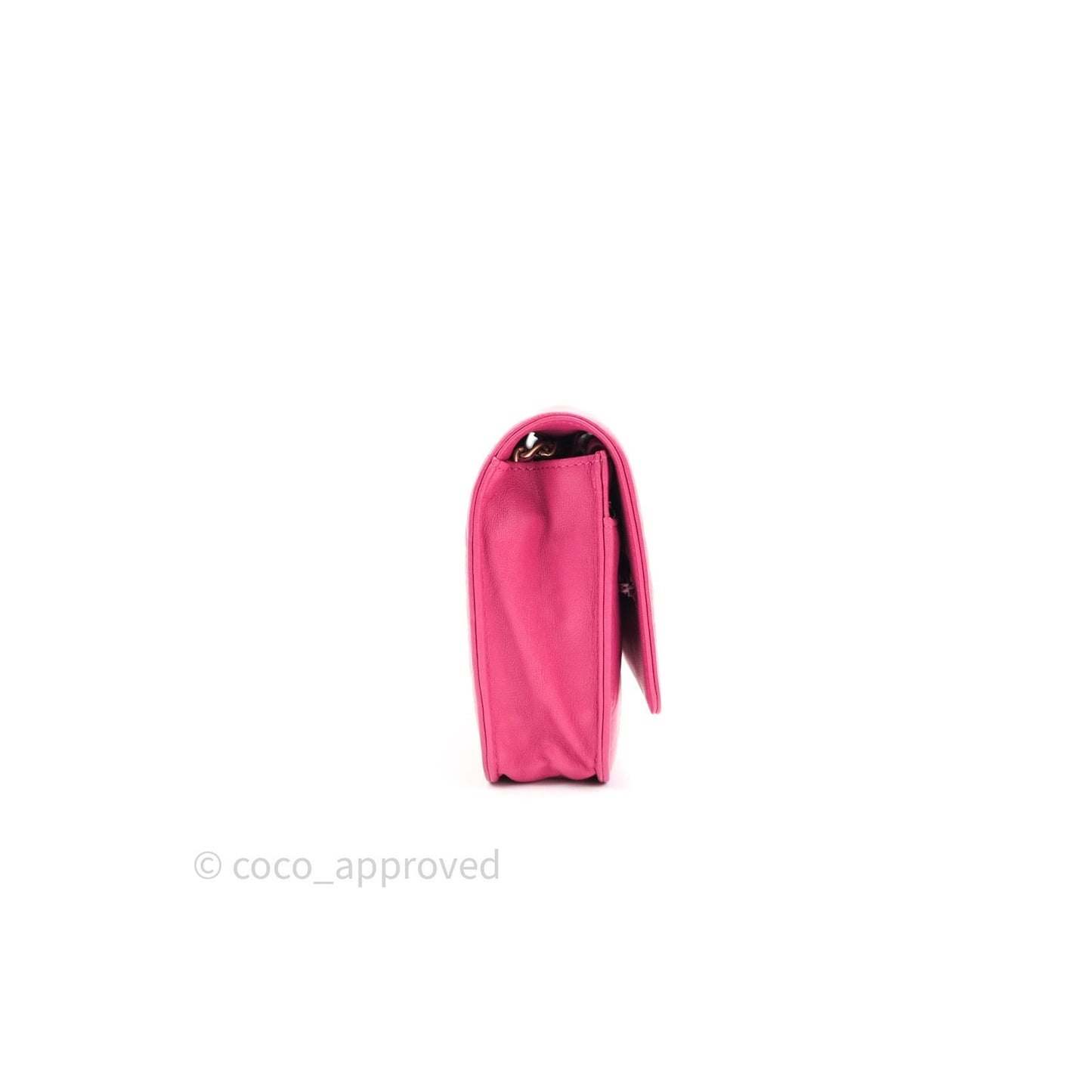 Chanel Camellia Wallet on Chain WOC Pink Lambskin Gold Hardware