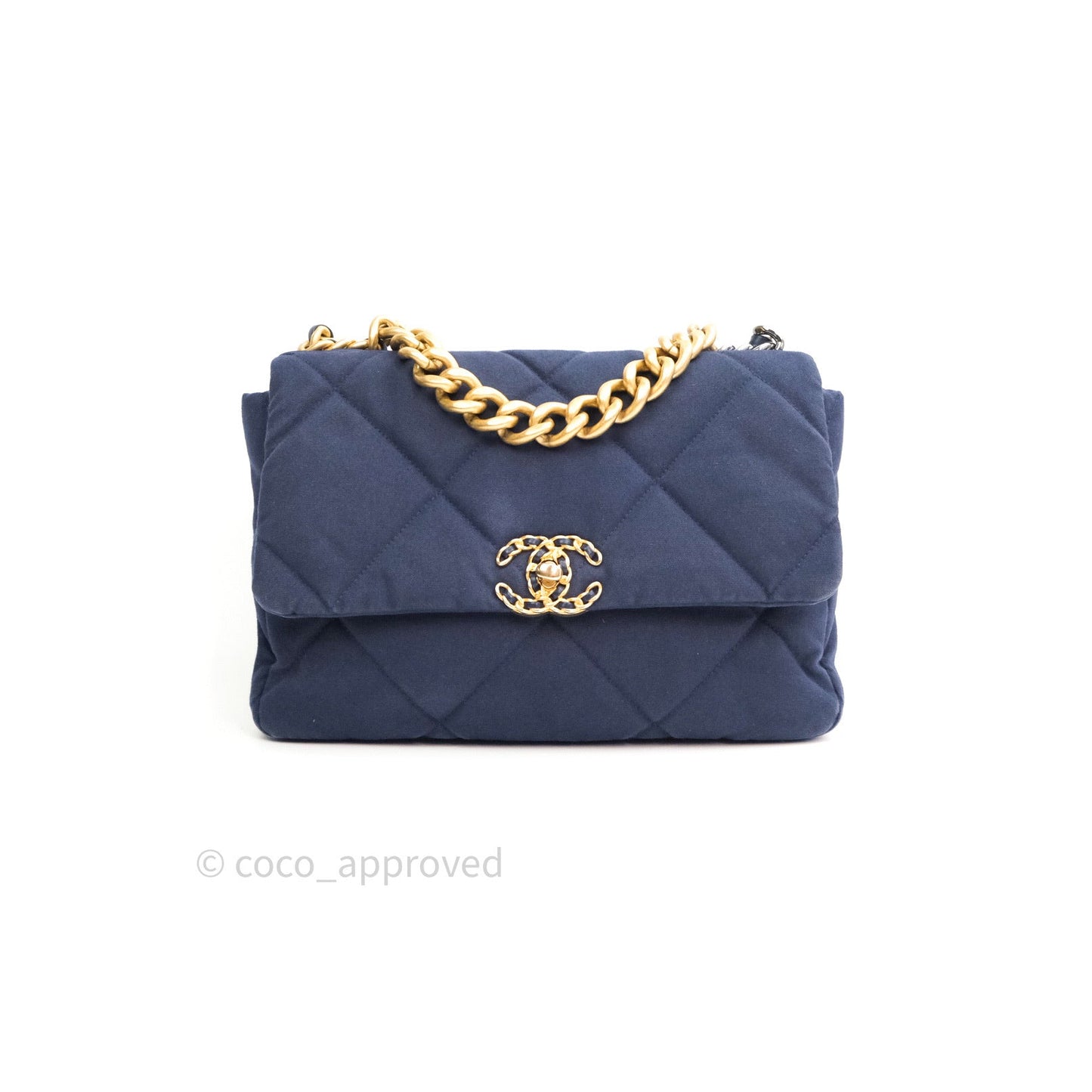 Chanel 19 Medium Canvas Navy Mixed Hardware