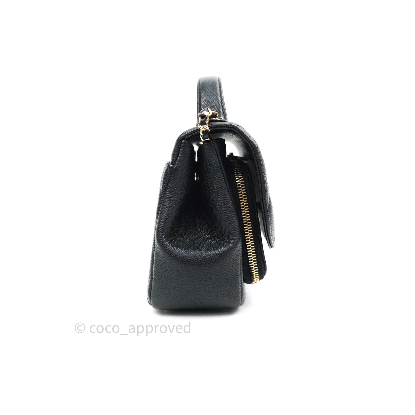 Chanel Quilted Small Business Affinity Flap Black Caviar Light Gold Hardware