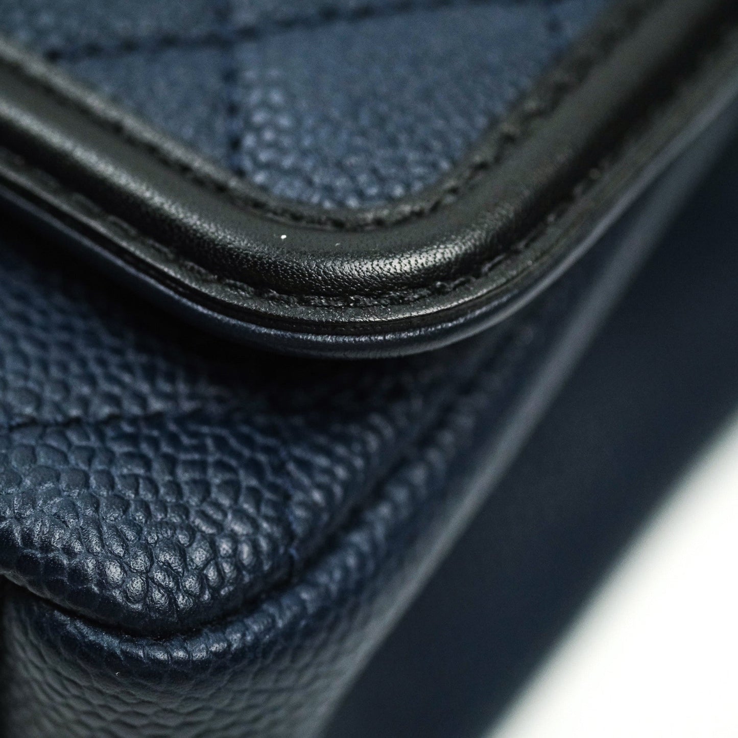 Chanel Quilted Medium CC Filigree Flap Navy Caviar