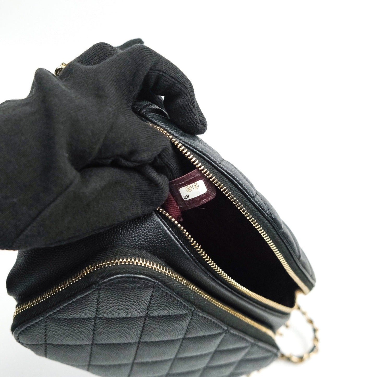 Chanel Quilted Business Affinity Waist Belt Bag Black Caviar Gold Hardware