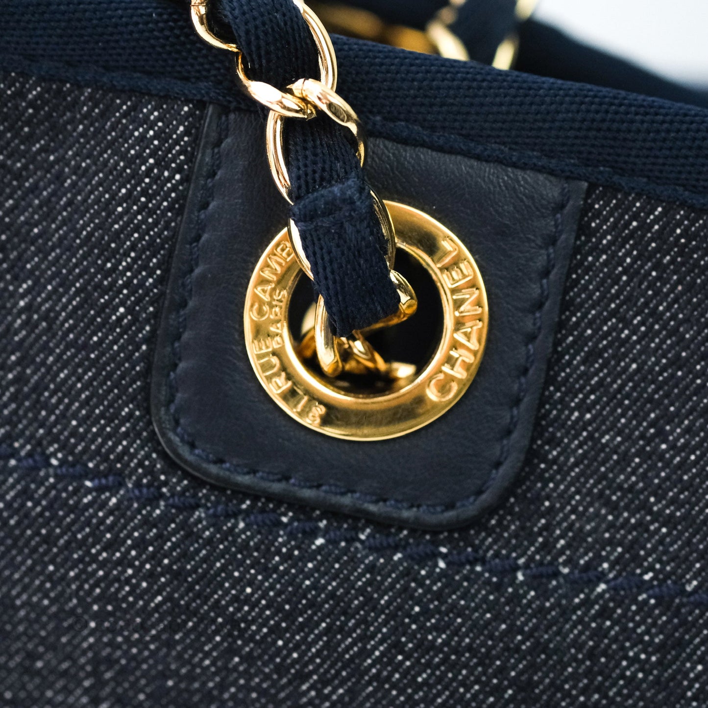 Chanel Denim Deauville Medium Tote Navy