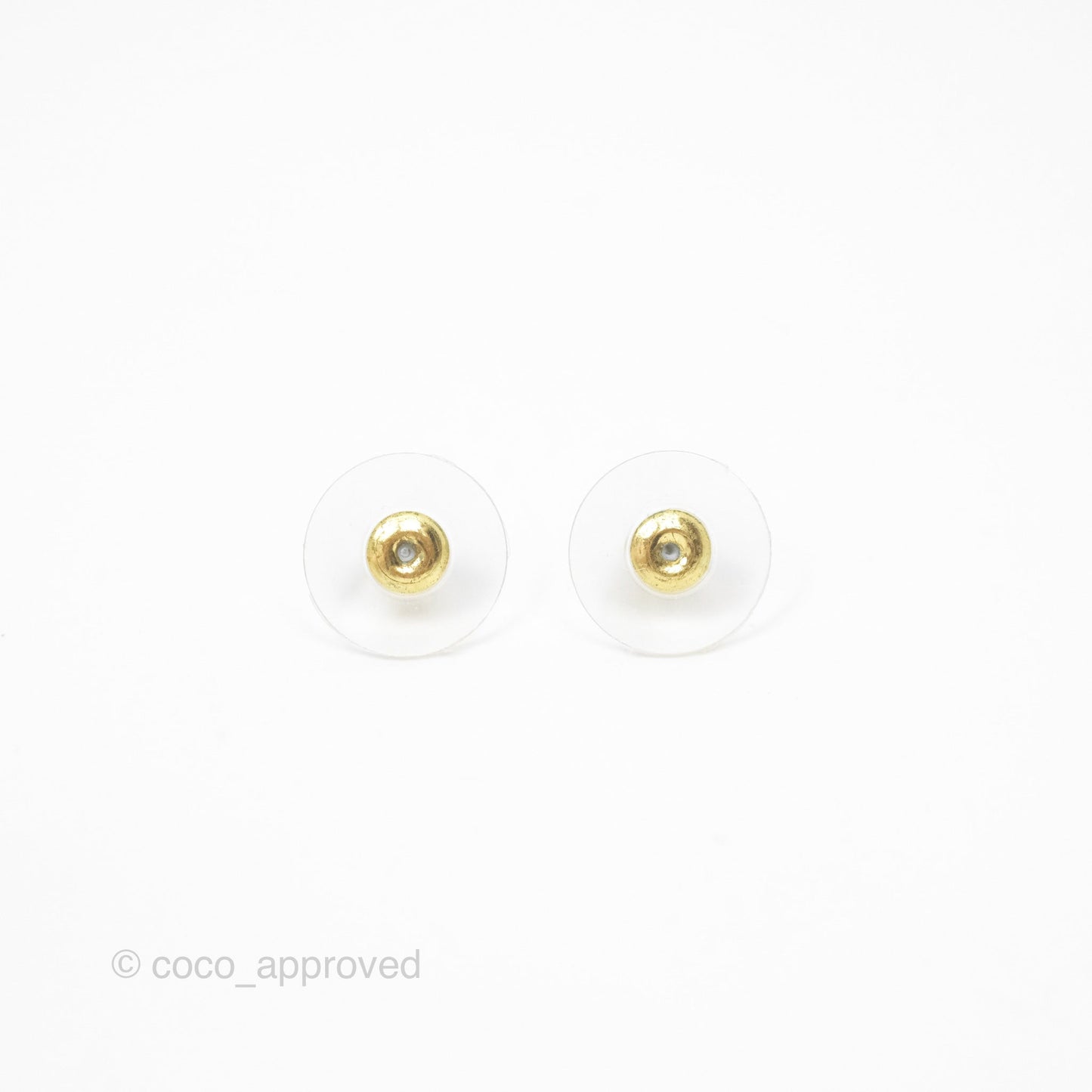 Chanel CC Hoop Crystal Earrings Gold Tone 22A