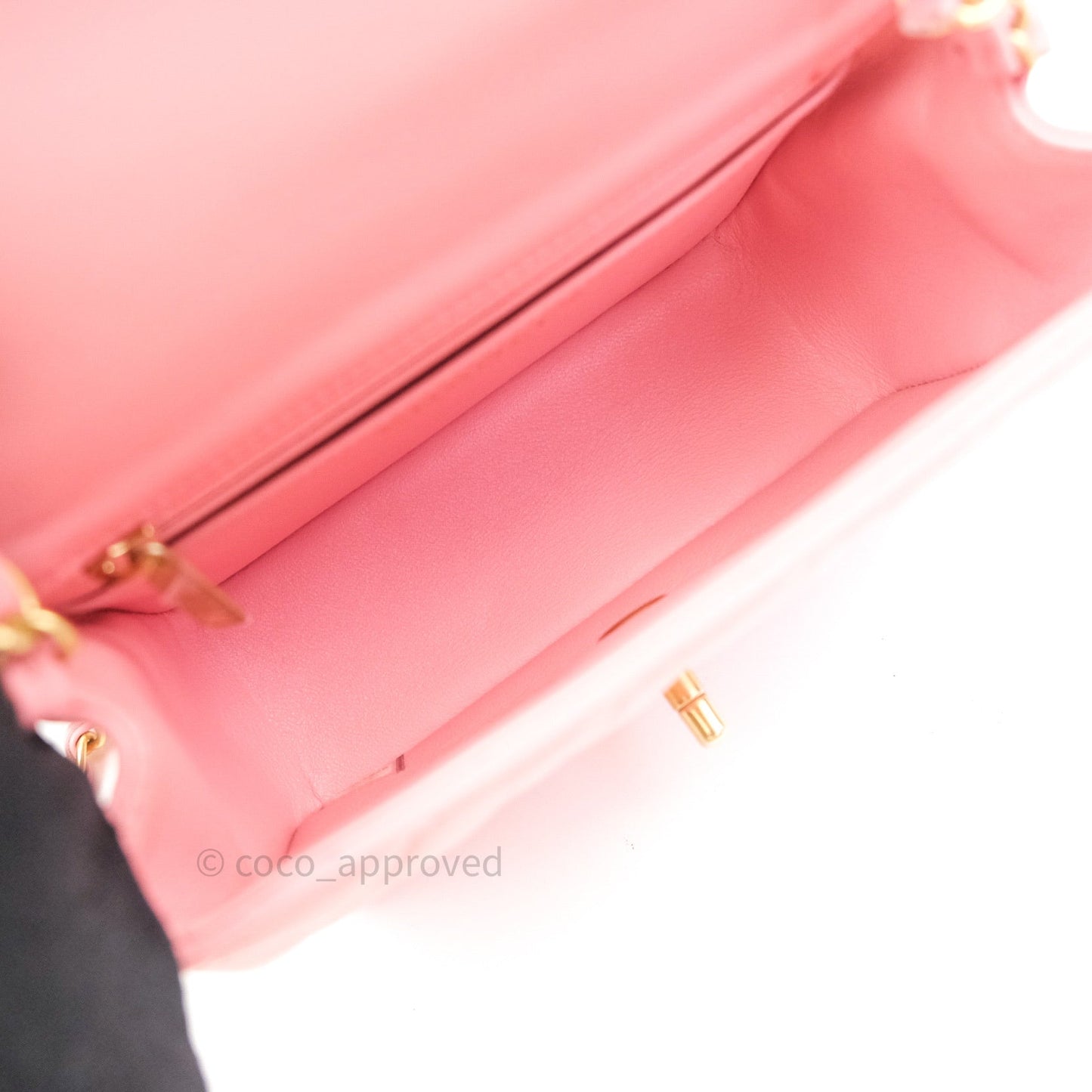 Chanel Mini Square Pink Lambskin Gold Hardware