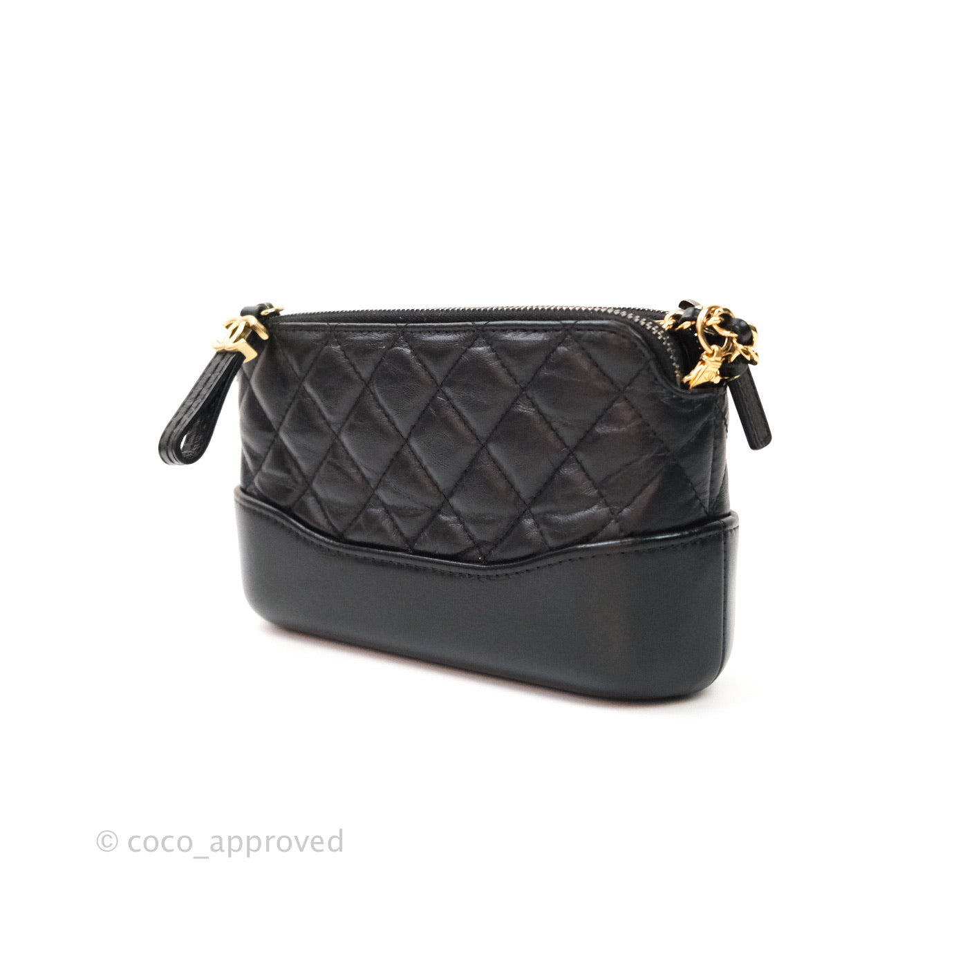 Chanel Gabrielle Clutch With Chain Aged Calfskin Black Mixed Hardware