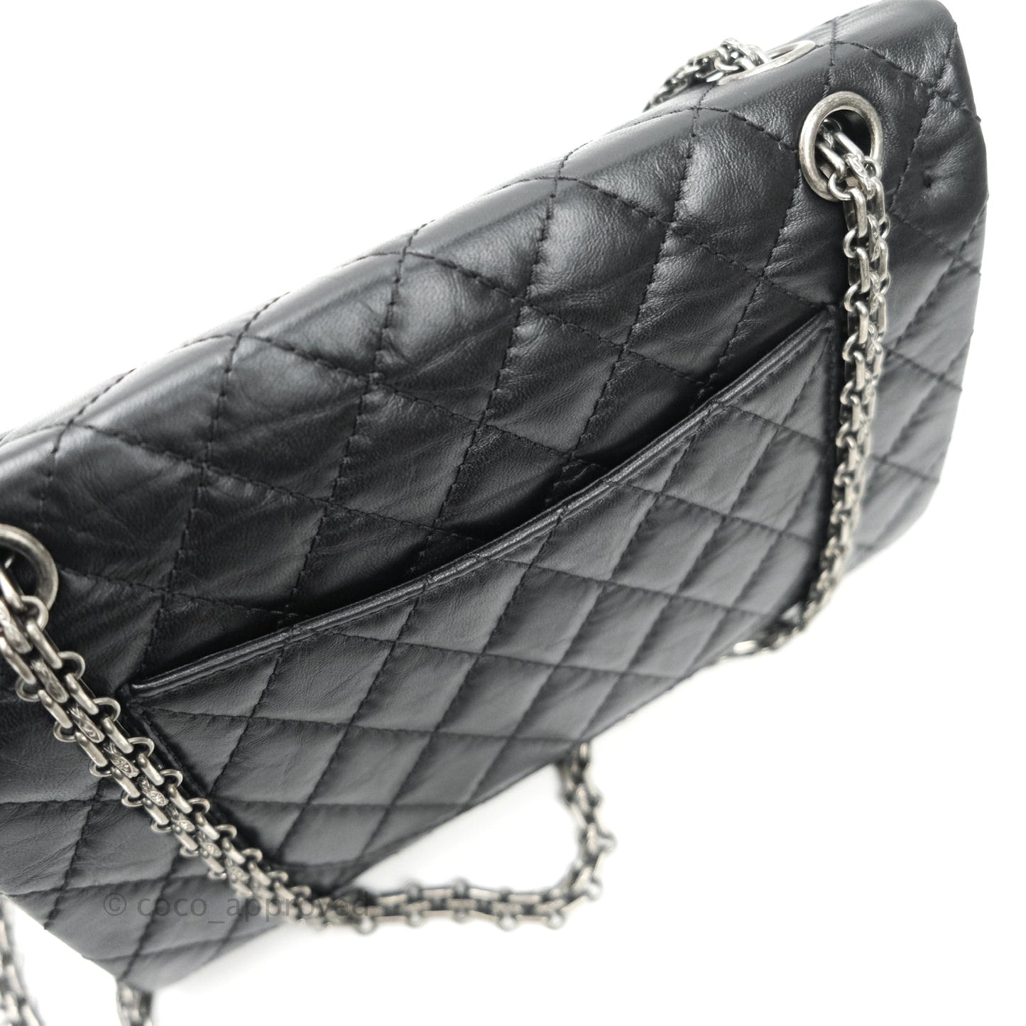 Chanel Reissue Quilted Aged Calfskin Black Ruthenium Hardware 225