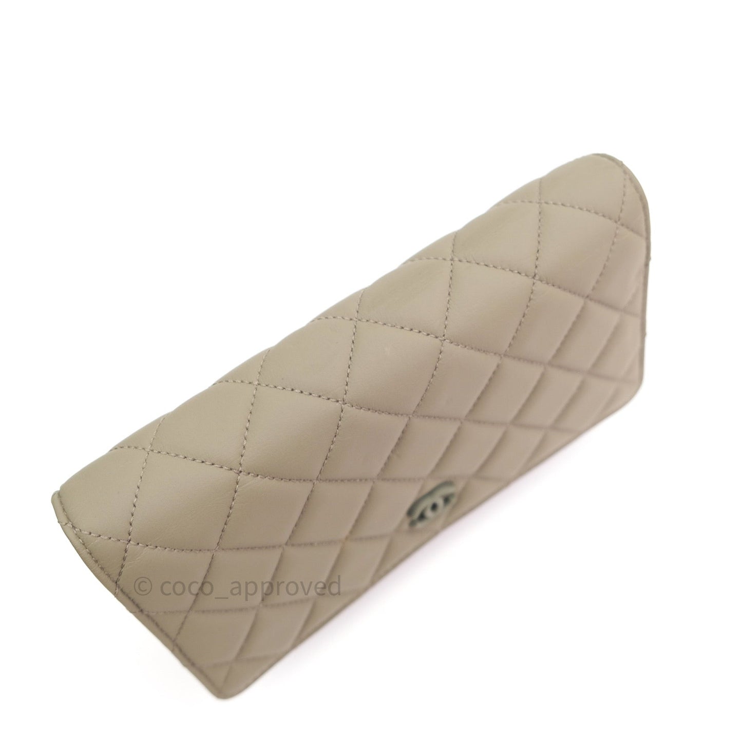 Chanel Quilted Wallet on Chain WOC Grey Calfskin Matte Grey Hardware
