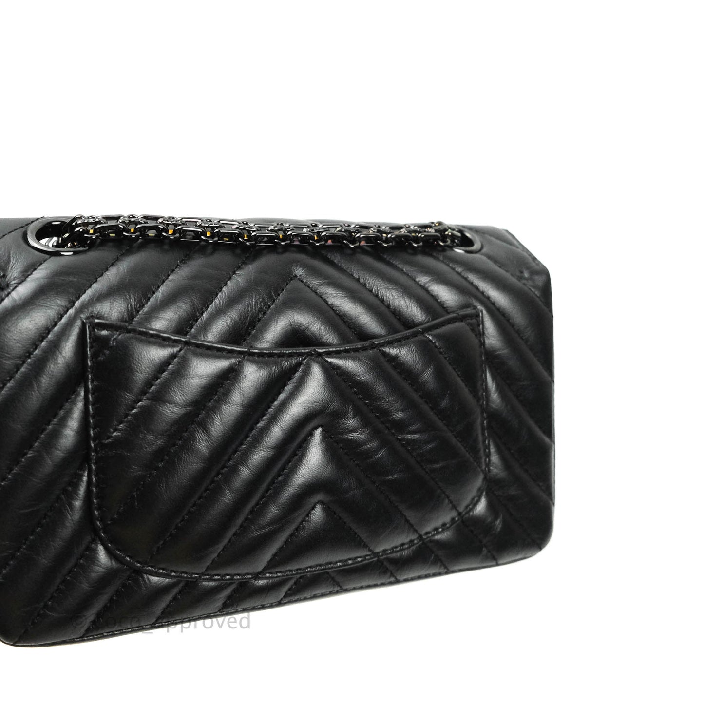 Chanel Mini Reissue 224 So Black Chevron Calfskin Black Hardware