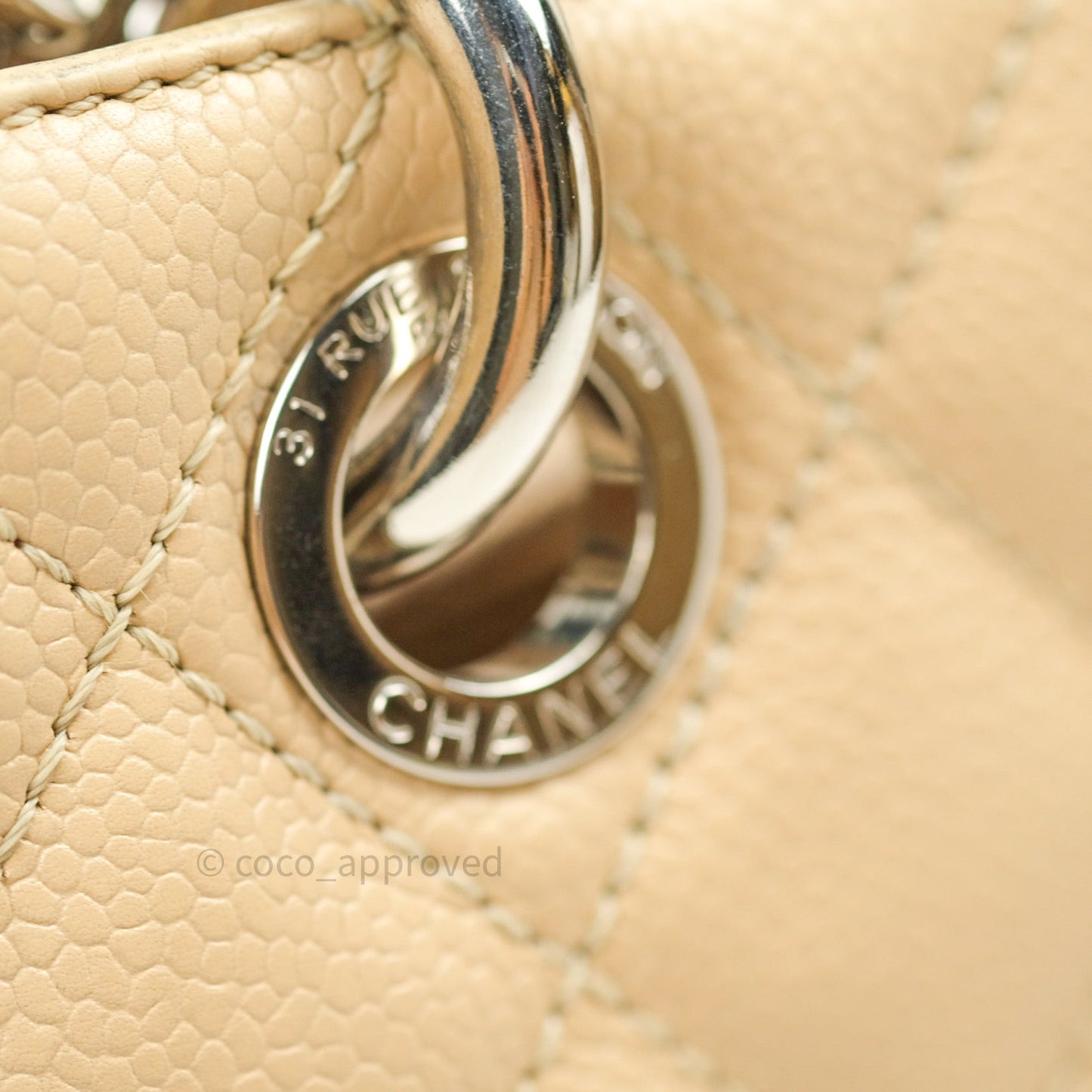 Chanel GST Beige Caviar Silver Hardware