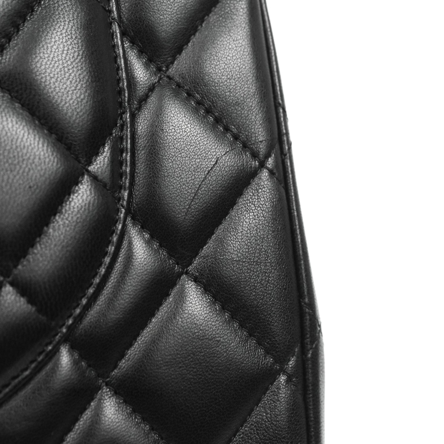 Chanel Quilted Single Flap Maxi Flap Black Lambskin Silver Hardware
