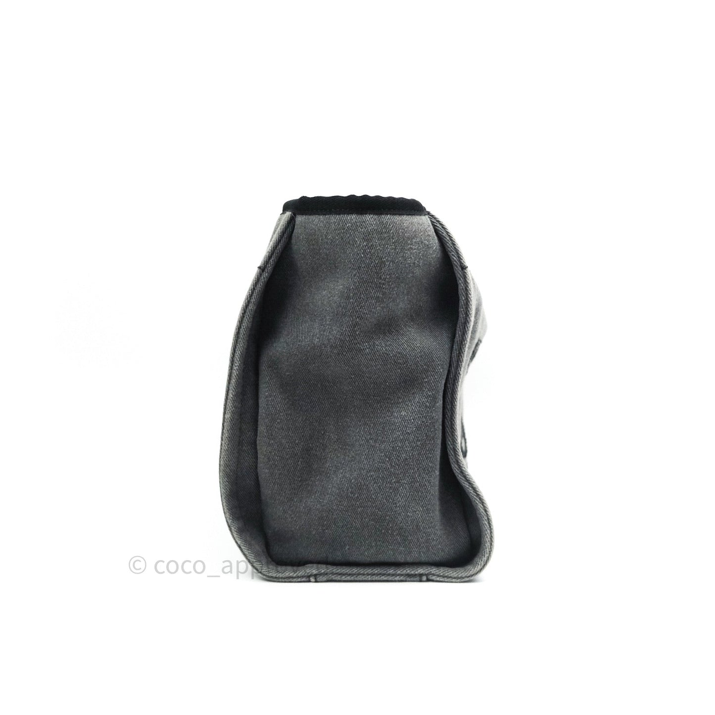Chanel Denim Deauville Grey/Black With Black Sequins Logo
