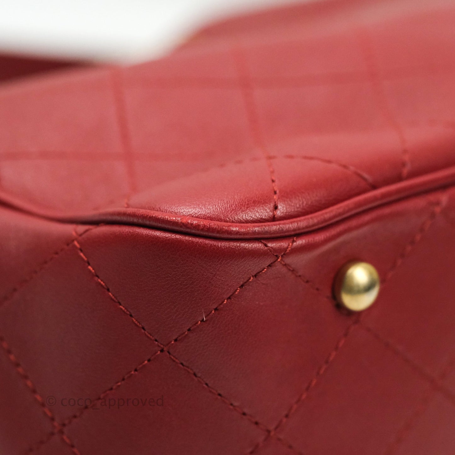 Chanel Egyptian Amulet Drawstring Bag Red Calfskin Stitched
