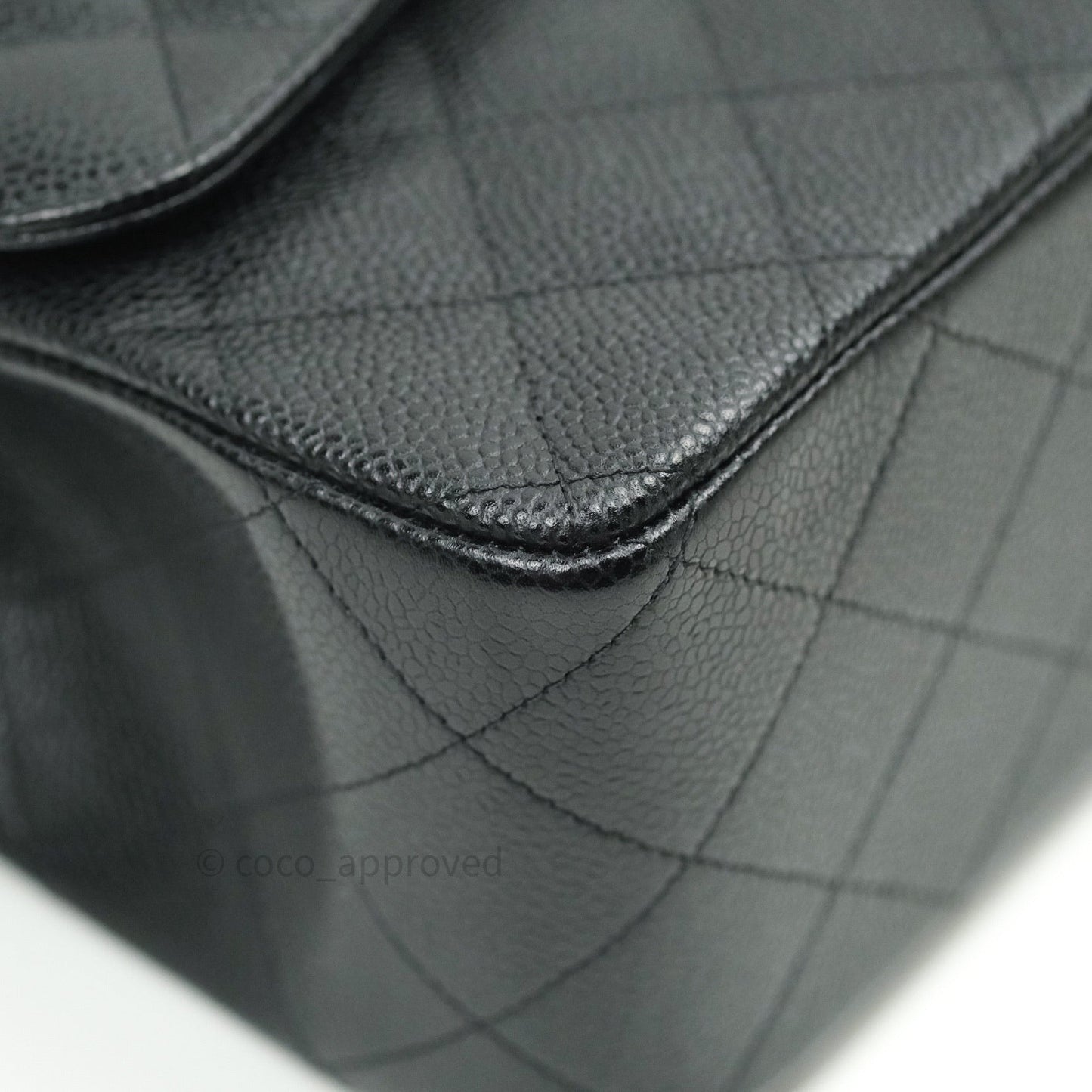 Chanel Classic Jumbo Double Flap Black Caviar Silver Hardware⁣⁣