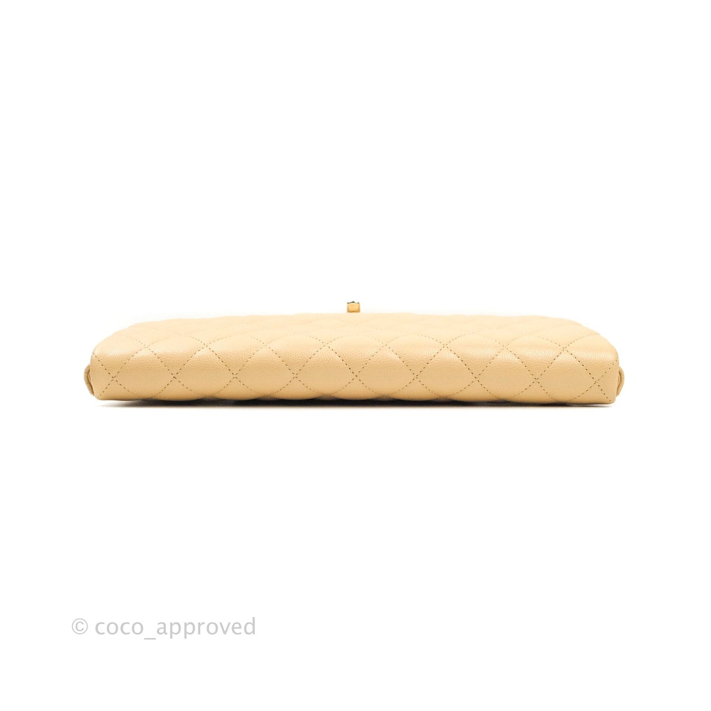 Chanel Timeless Clutch Beige Caviar Gold Hardware