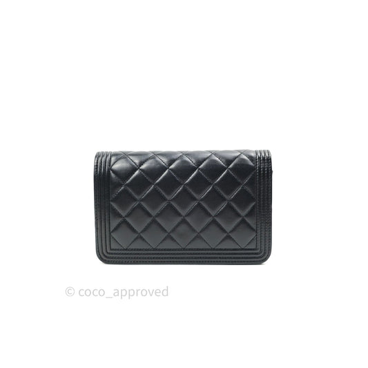 Chanel Boy Wallet on Chain WOC Black Lambskin Gold Hardware