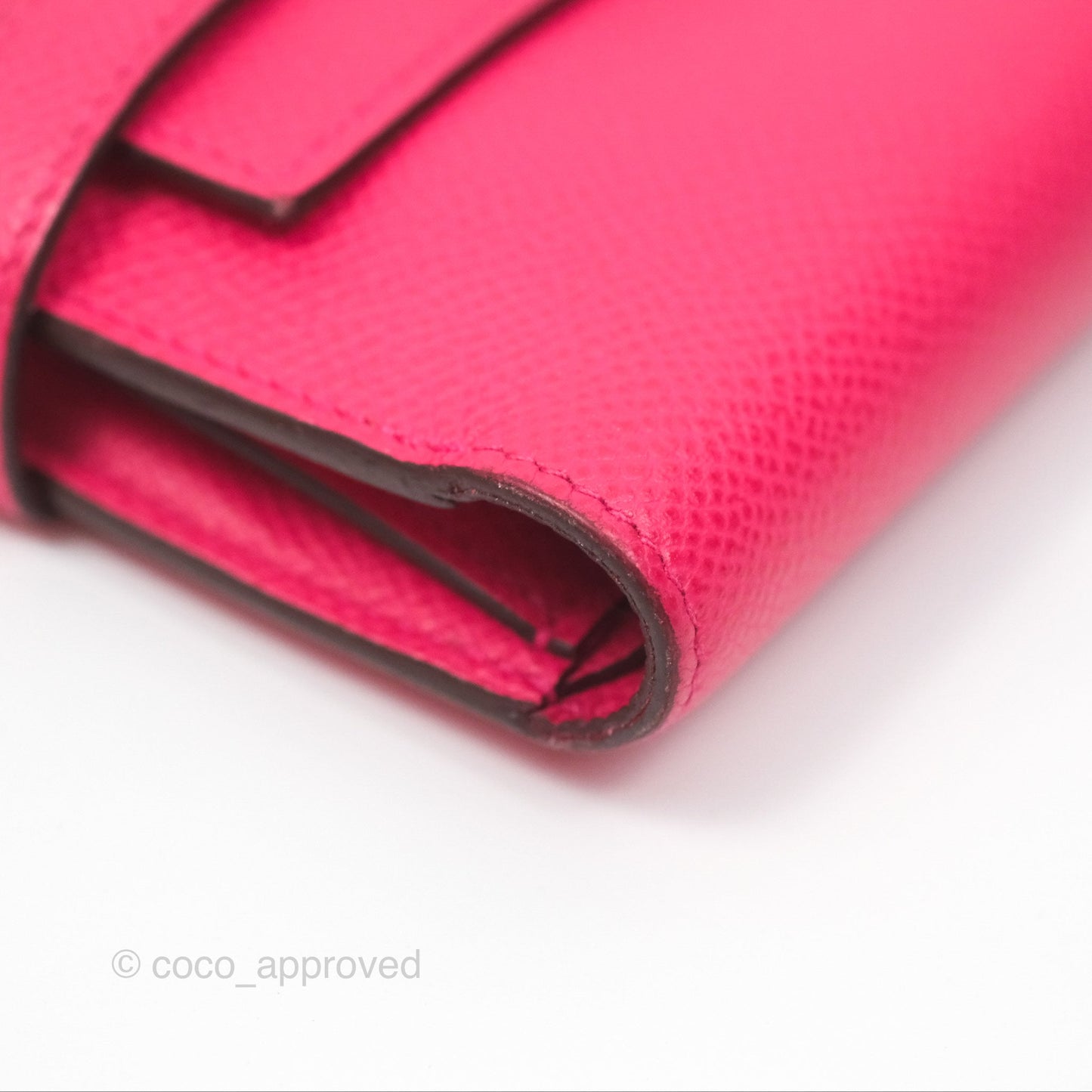 Hermès Small Kelly Wallet Rose Extreme I6 Epsom Palladium Hardware