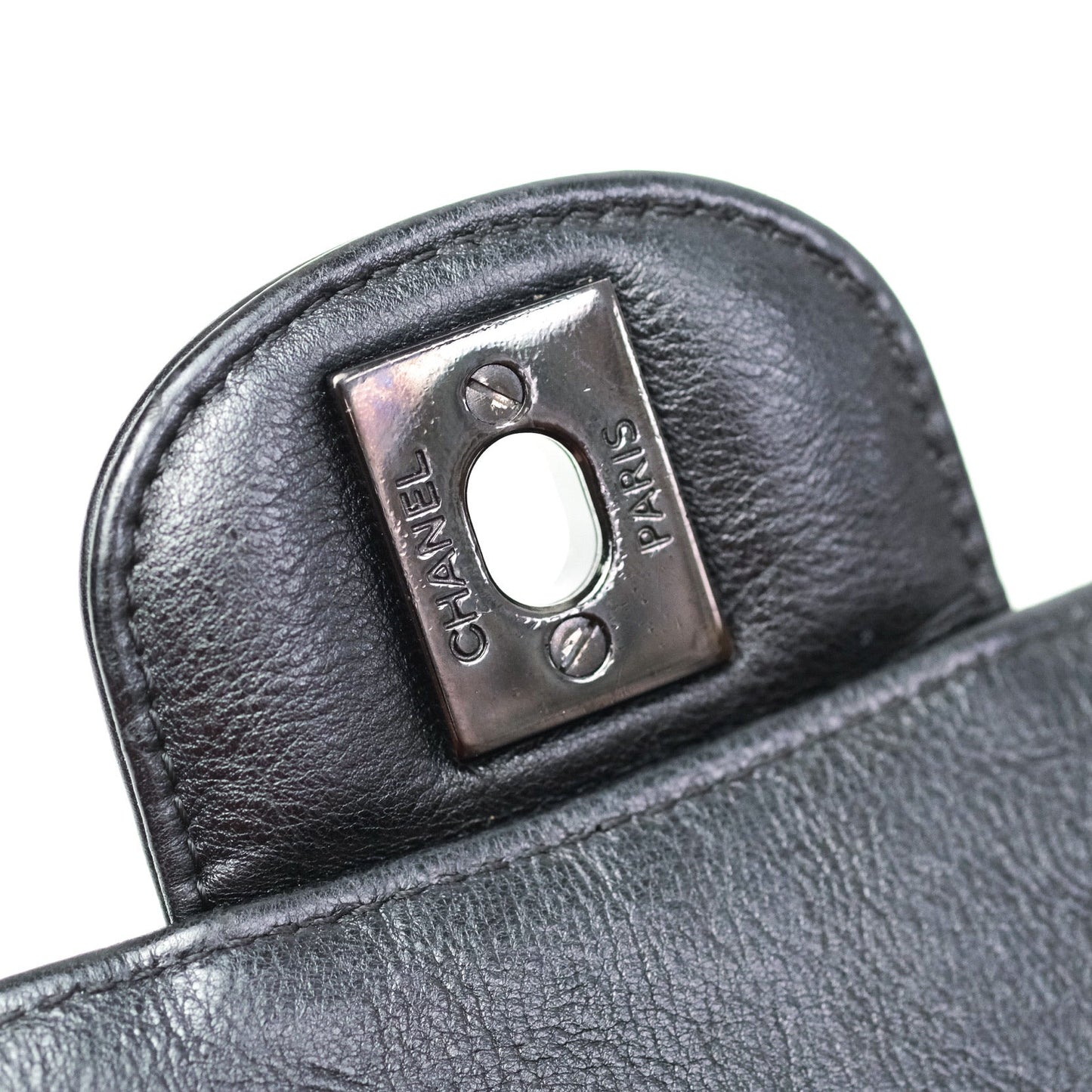 Chanel Quilted Mini Rectangular Flap So Black Crumpled Calfskin