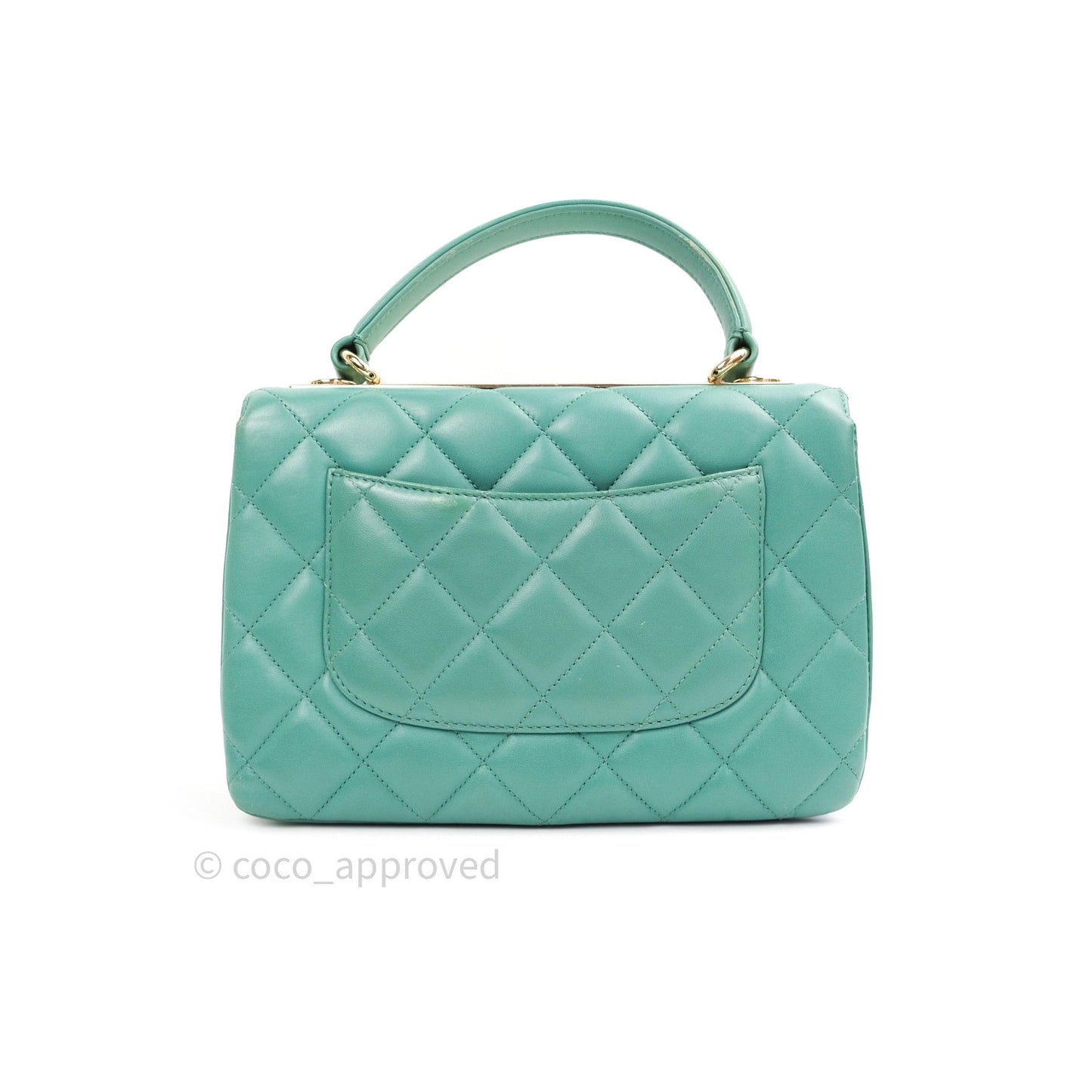 Chanel Lambskin Quilted Small Trendy CC Flap Handle Bag Light Green