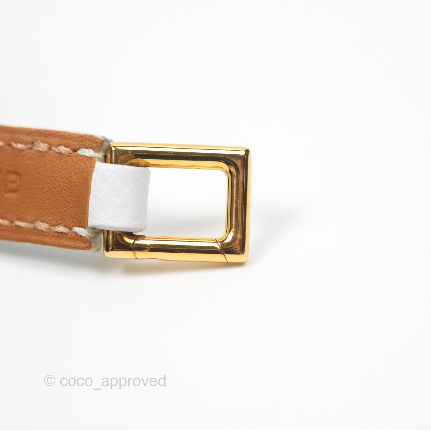 Hermès Rivale Double Tour Bracelet White Epsom Gold Hardware
