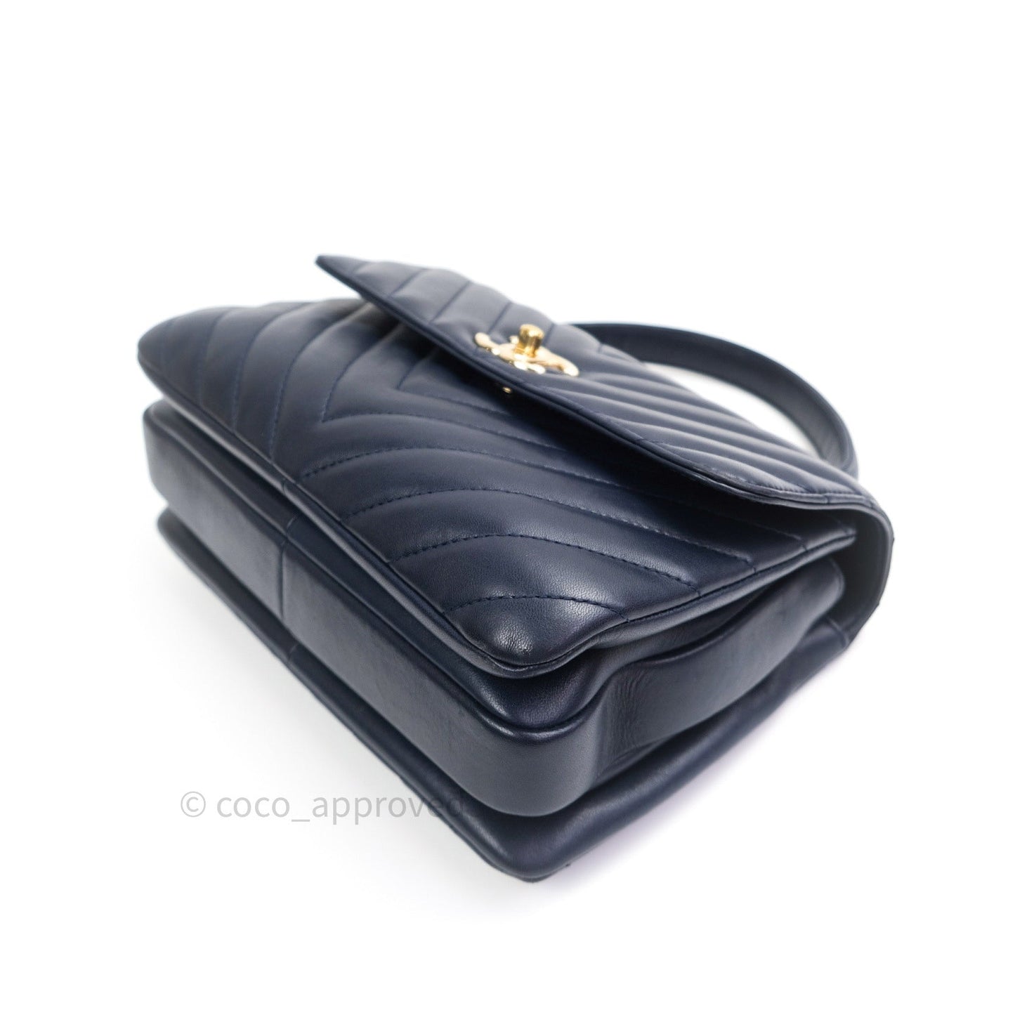 Chanel Trendy CC Small Chevron Navy Lambskin Gold Hardware