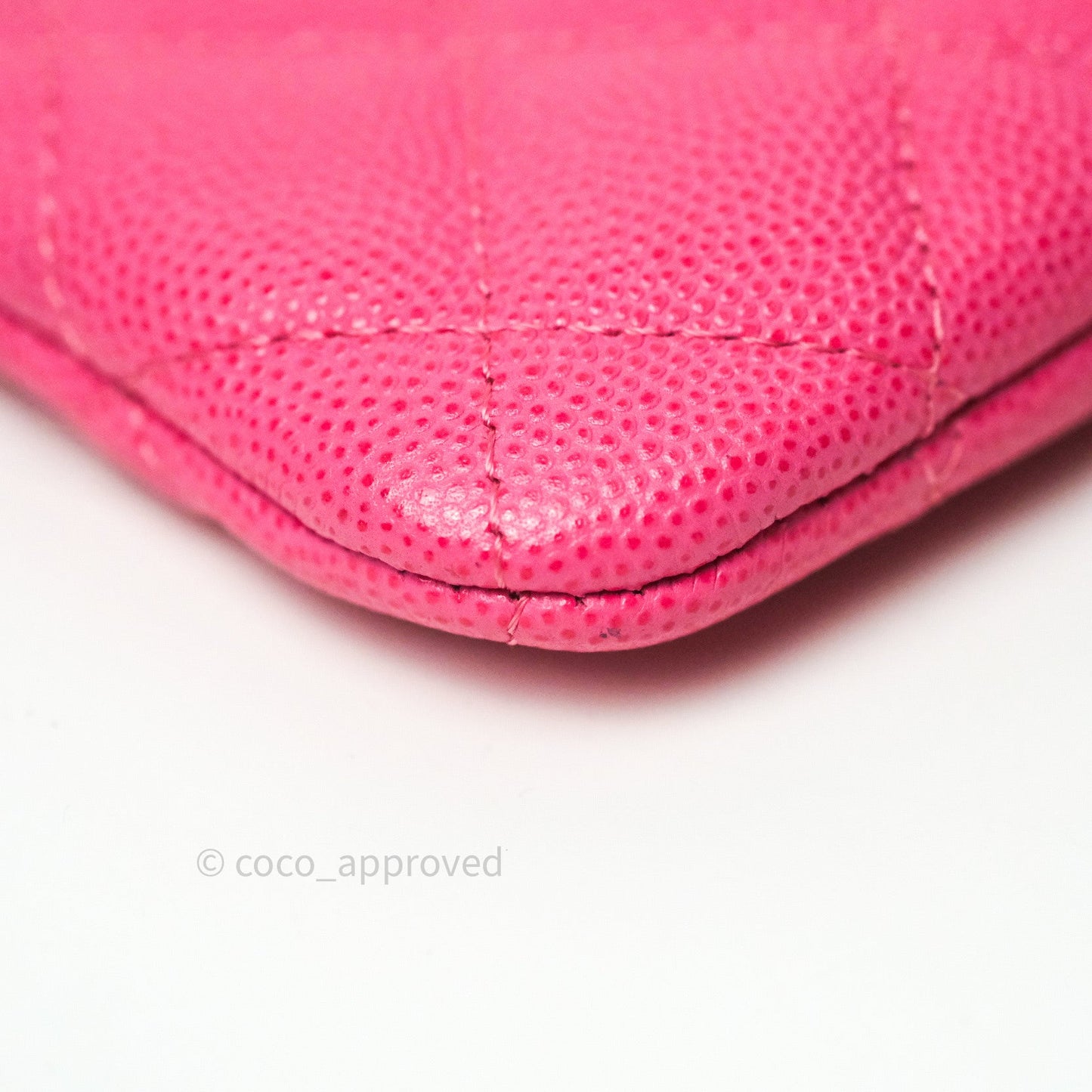Chanel Quilted Mini O Case Pink Caviar Gold Hardware